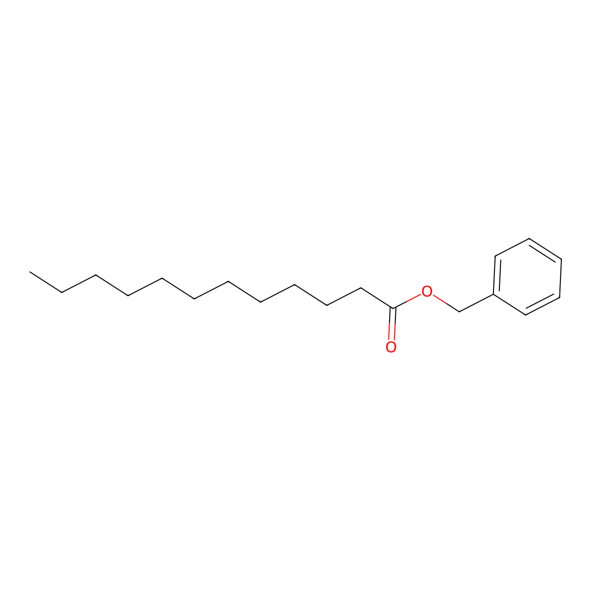 Benzyl laurate molecular structure, CAS 140-25-0