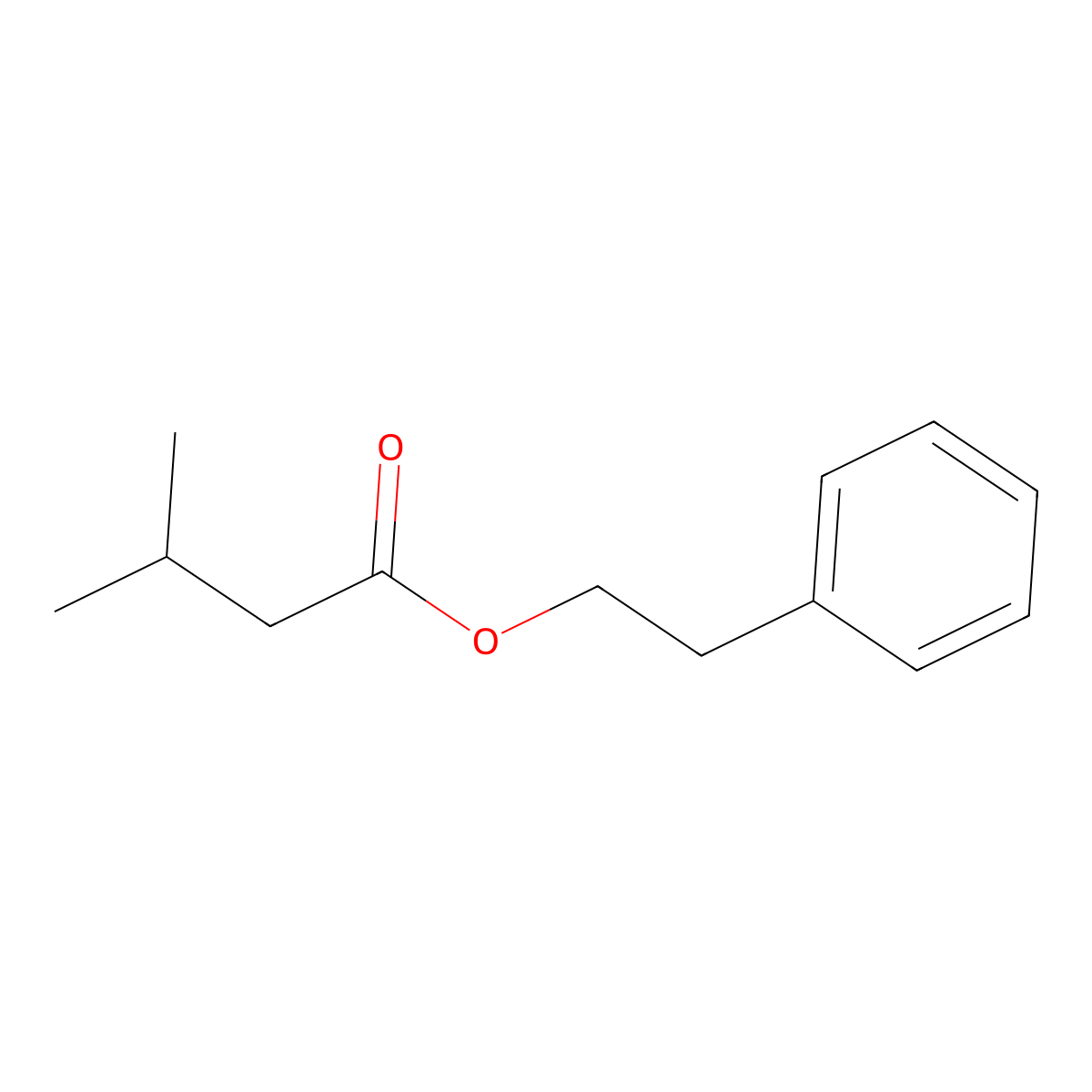 Phenylethyl isovalerate molecular structure, CAS 140-26-1