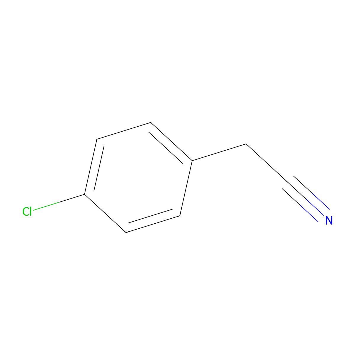 4-Chlorobenzyl cyanide molecular structure, CAS 140-53-4