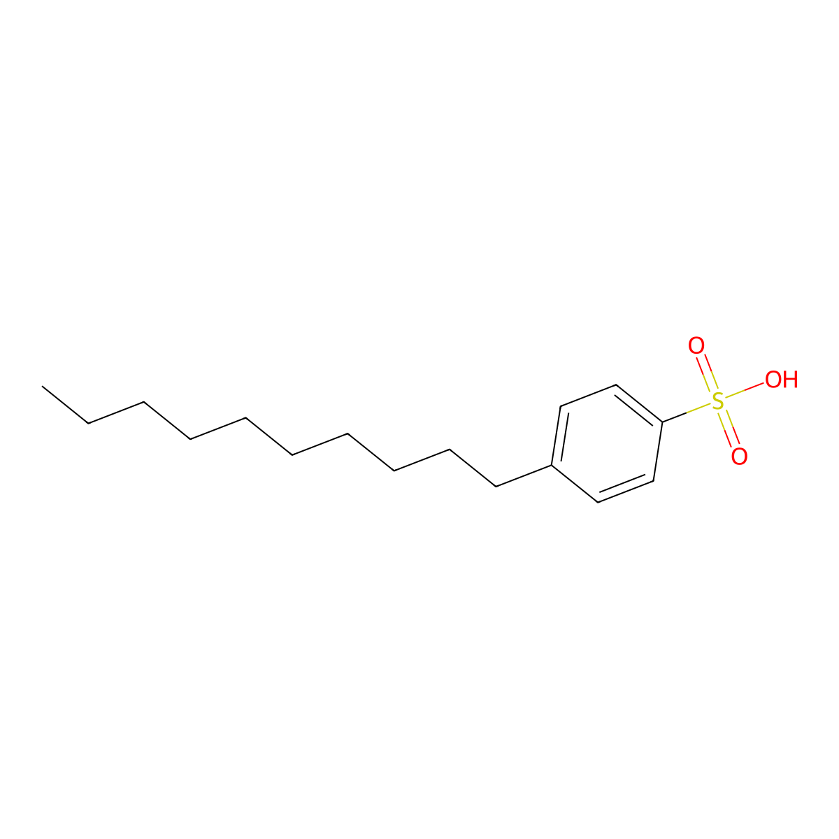 4-Decylbenzenesulfonic acid molecular structure, CAS 140-60-3