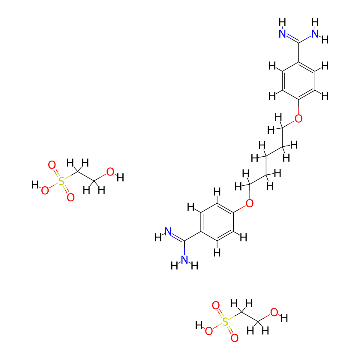 Pentamidine Isethionate molecular structure, CAS 140-64-7