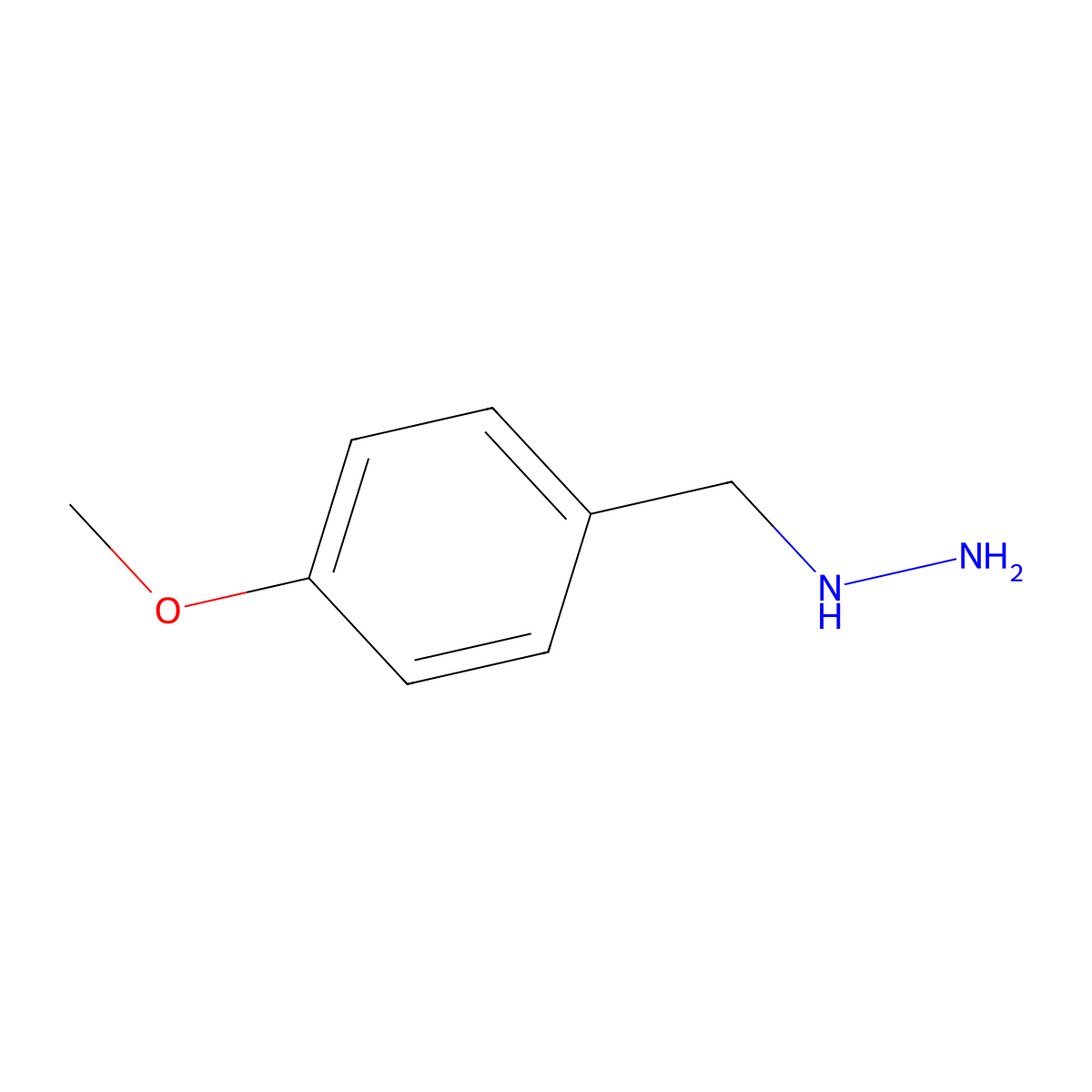 ((4-Methoxyphenyl)methyl)hydrazine molecular structure, CAS 140-69-2