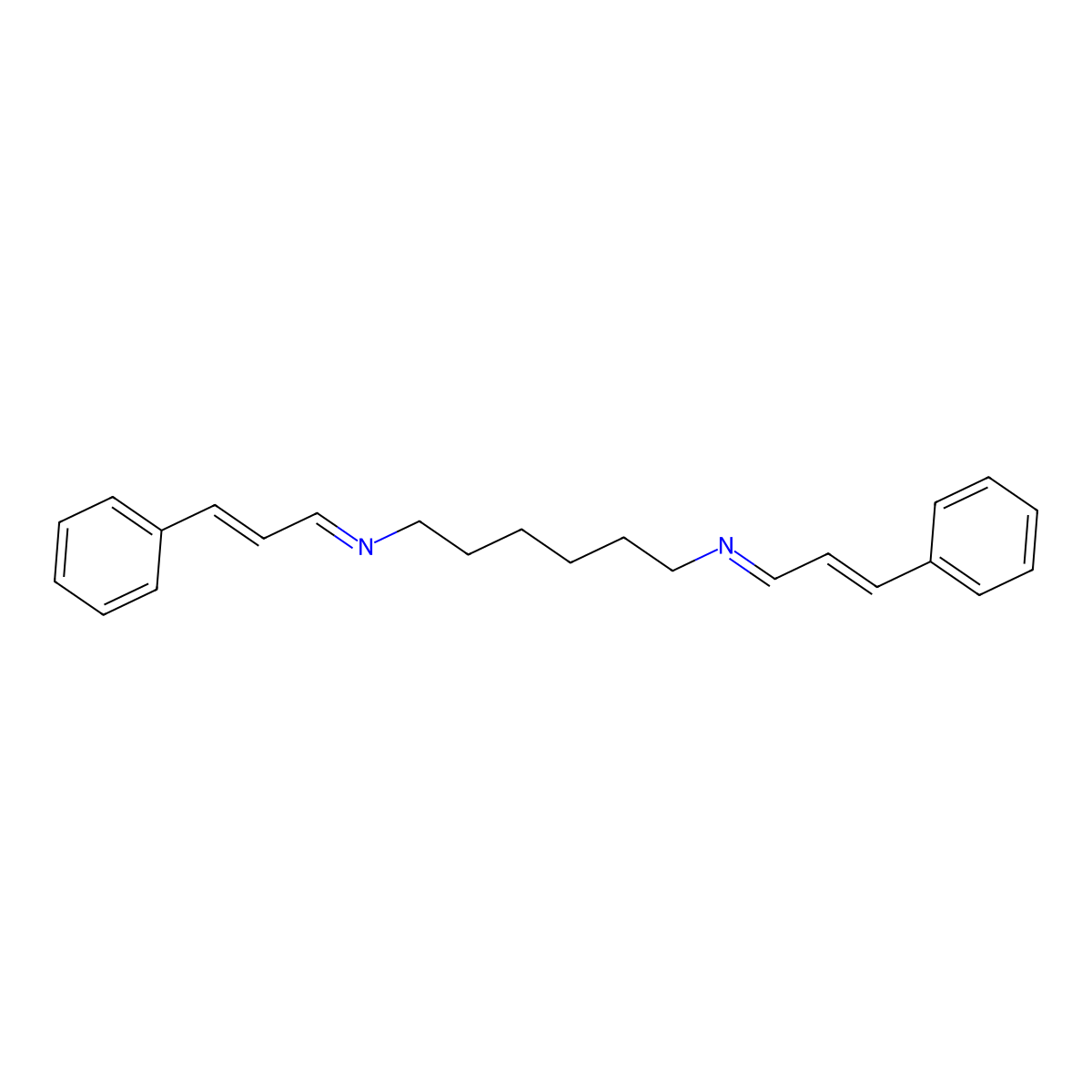 N,N'-Dicinnamylidene-1,6-hexanediamine molecular structure, CAS 140-73-8