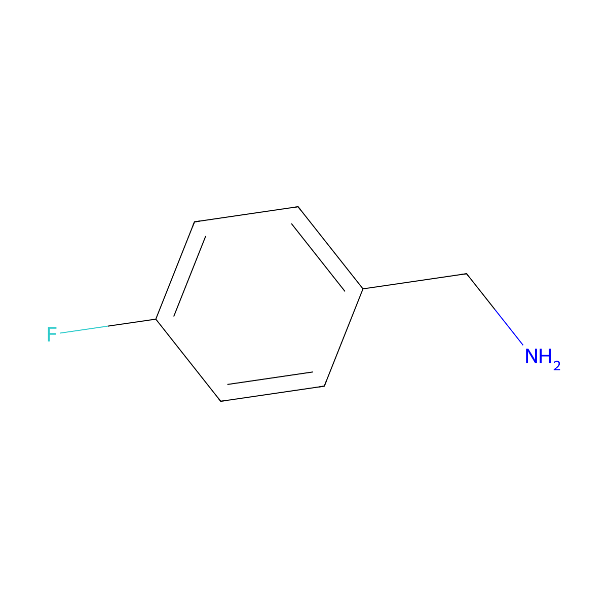 4-Fluorobenzylamine molecular structure, CAS 140-75-0