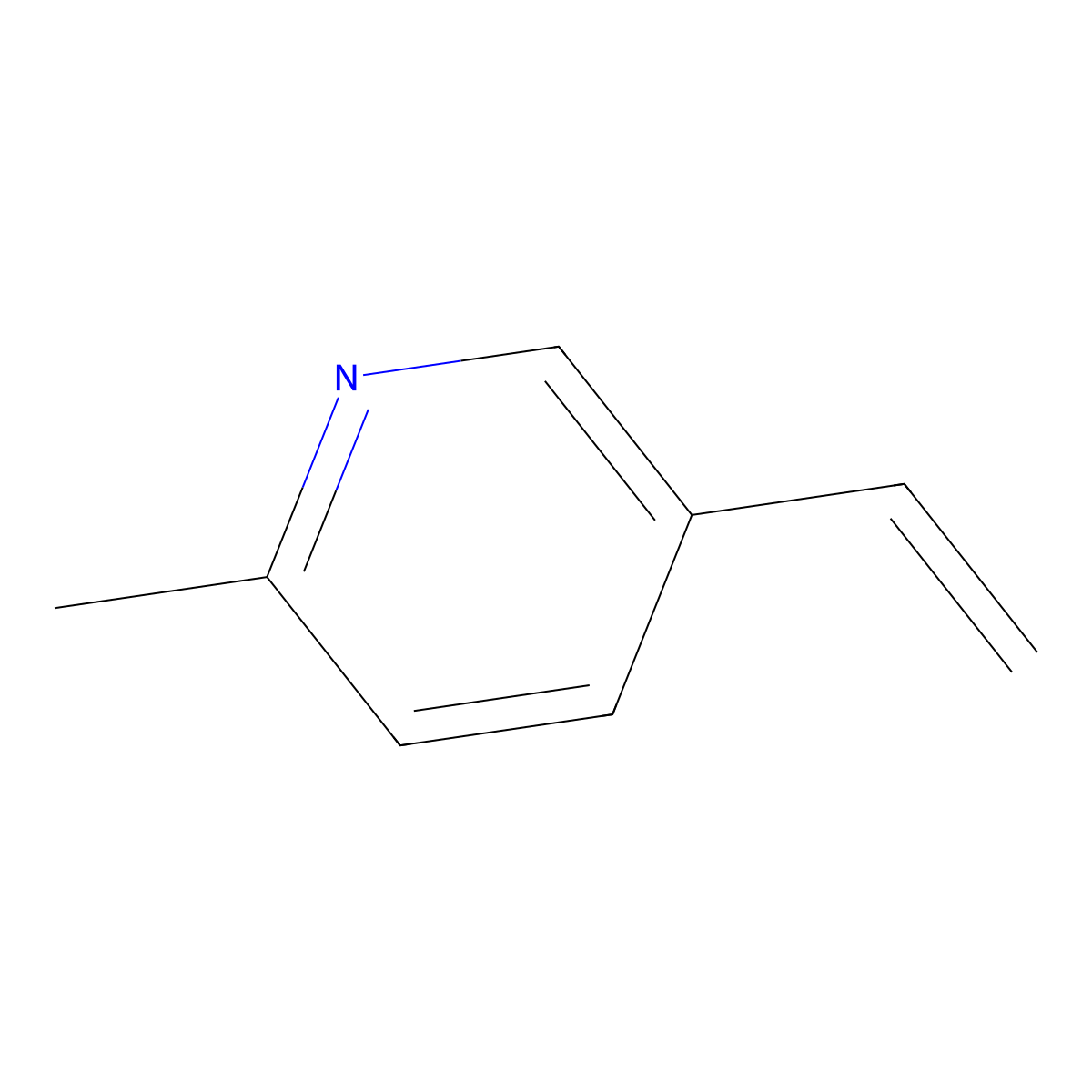 2-Methyl-5-vinylpyridine molecular structure, CAS 140-76-1