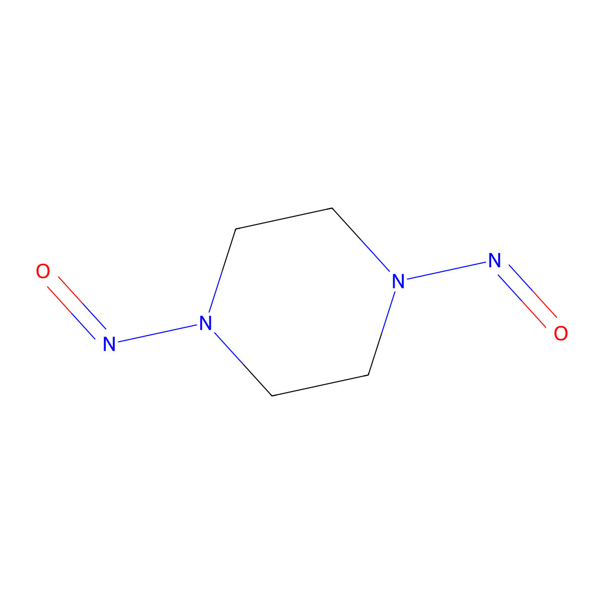 N,N'-Dinitrosopiperazine molecular structure, CAS 140-79-4