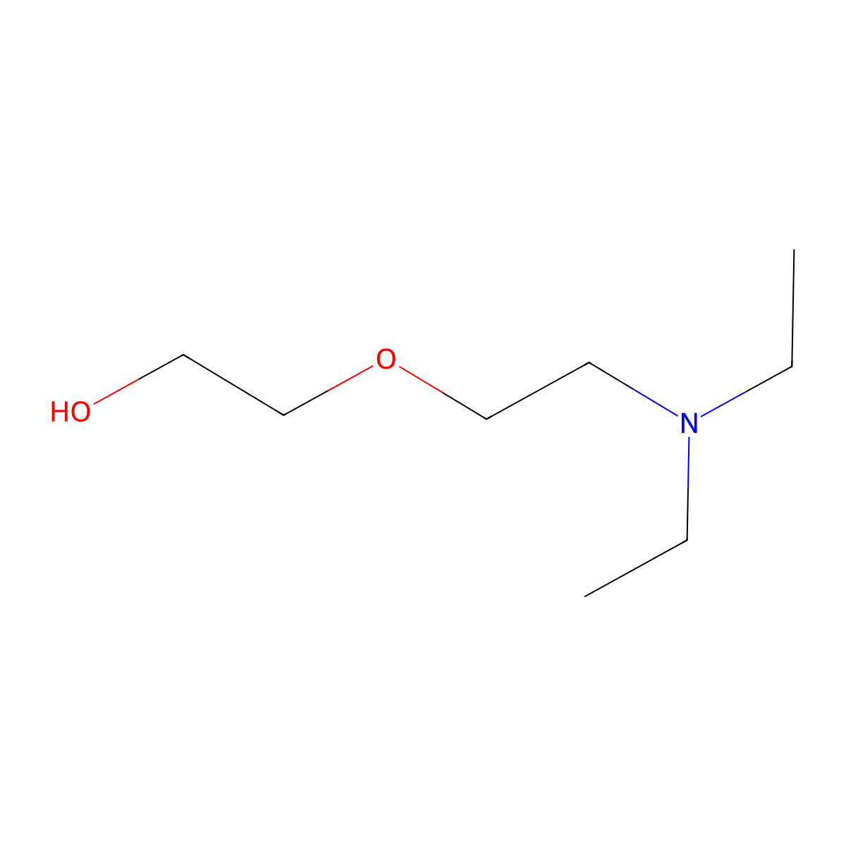 Diethylaminoethoxyethanol molecular structure, CAS 140-82-9
