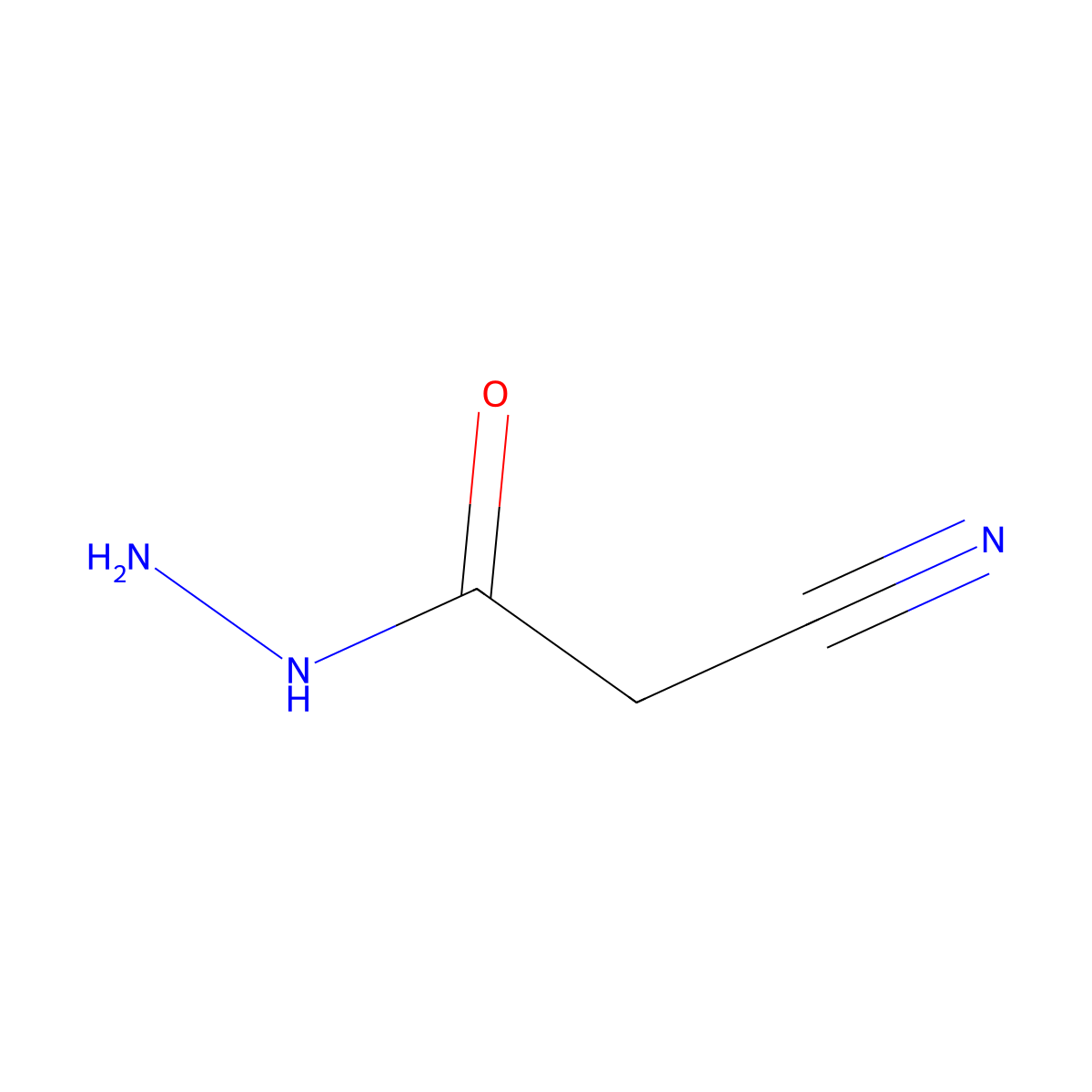 Cyanoacetic acid hydrazide molecular structure, CAS 140-87-4
