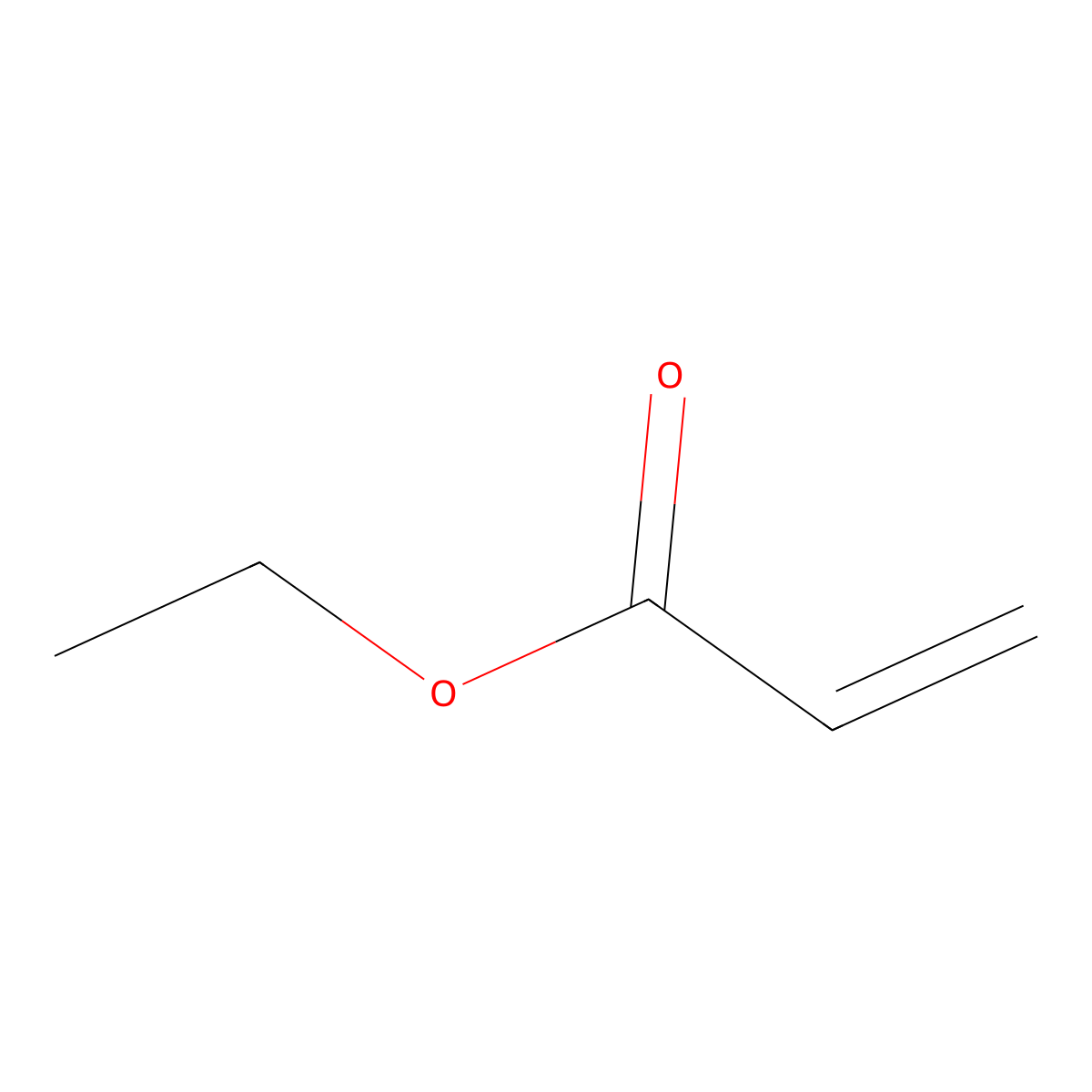 Ethyl Acrylate molecular structure, CAS 140-88-5