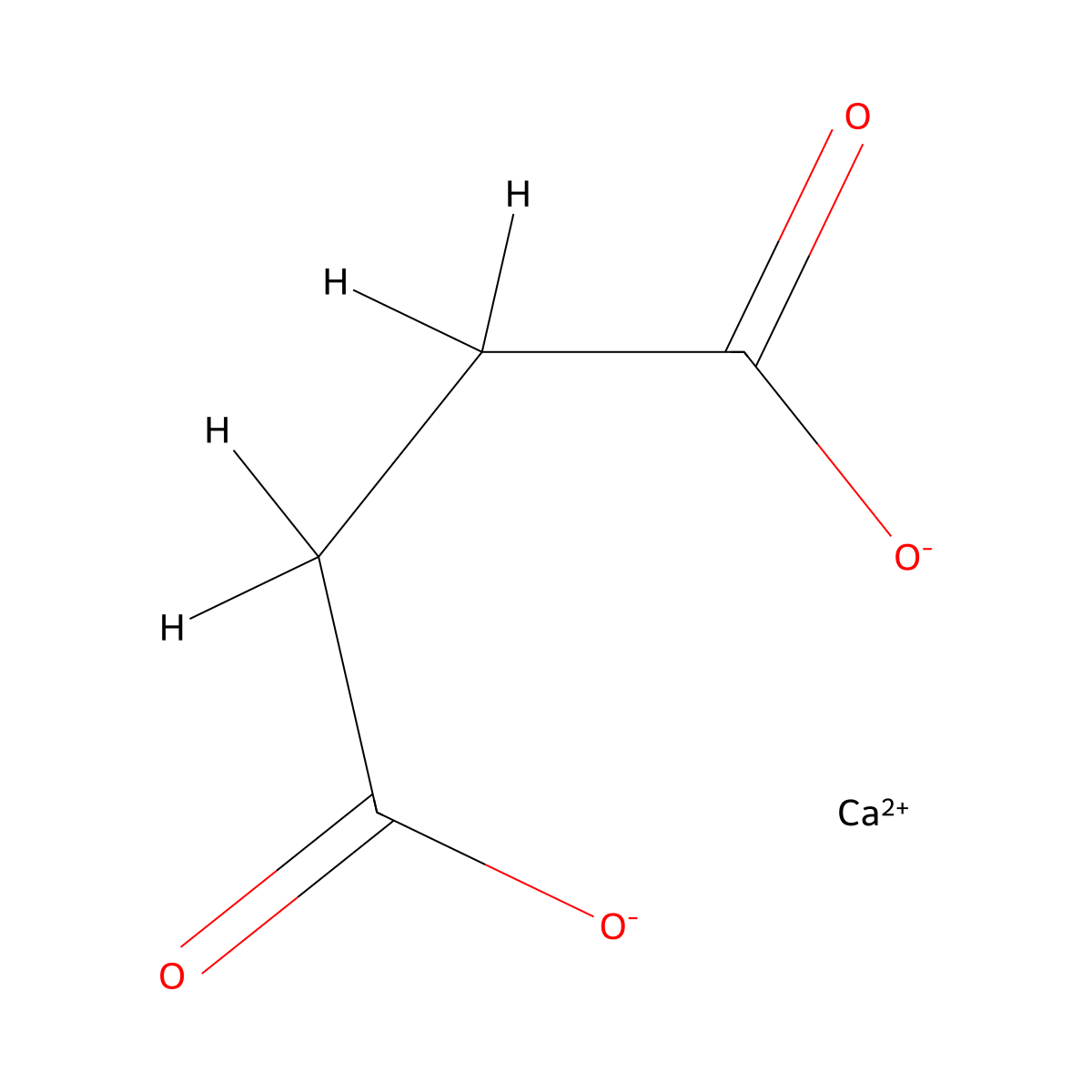 Butanedioic acid, calcium salt (1:1) molecular structure, CAS 140-99-8