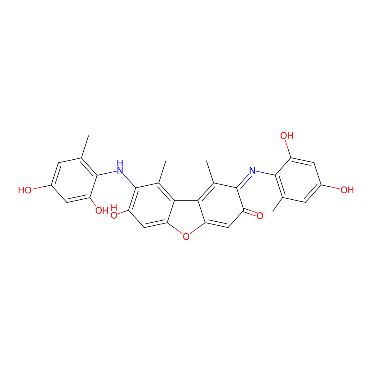 Orcein molecular structure, CAS 1400-62-0