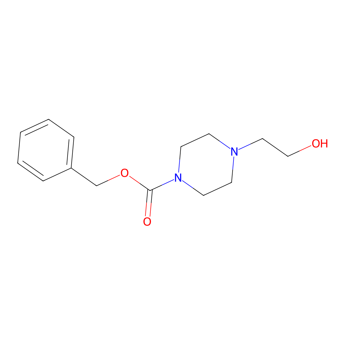 Benzyl 4-(2-Hydroxyethyl)piperazine-1-carboxylate molecular structure, CAS 14000-67-0