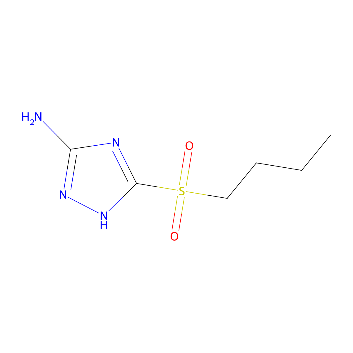 3-(butylsulfonyl)-1H-1,2,4-triazol-5-amine molecular structure, CAS 1400025-53-7