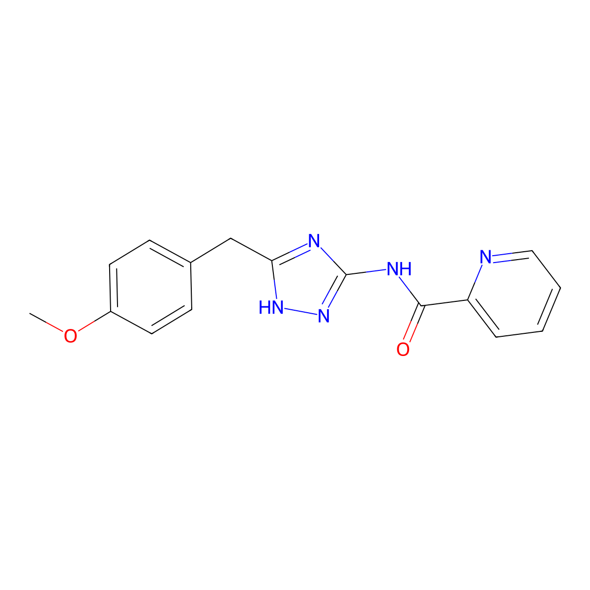 N-[3-(4-methoxybenzyl)-1H-1,2,4-triazol-5-yl]pyridine-2-carboxamide molecular structure, CAS 1400025-93-5