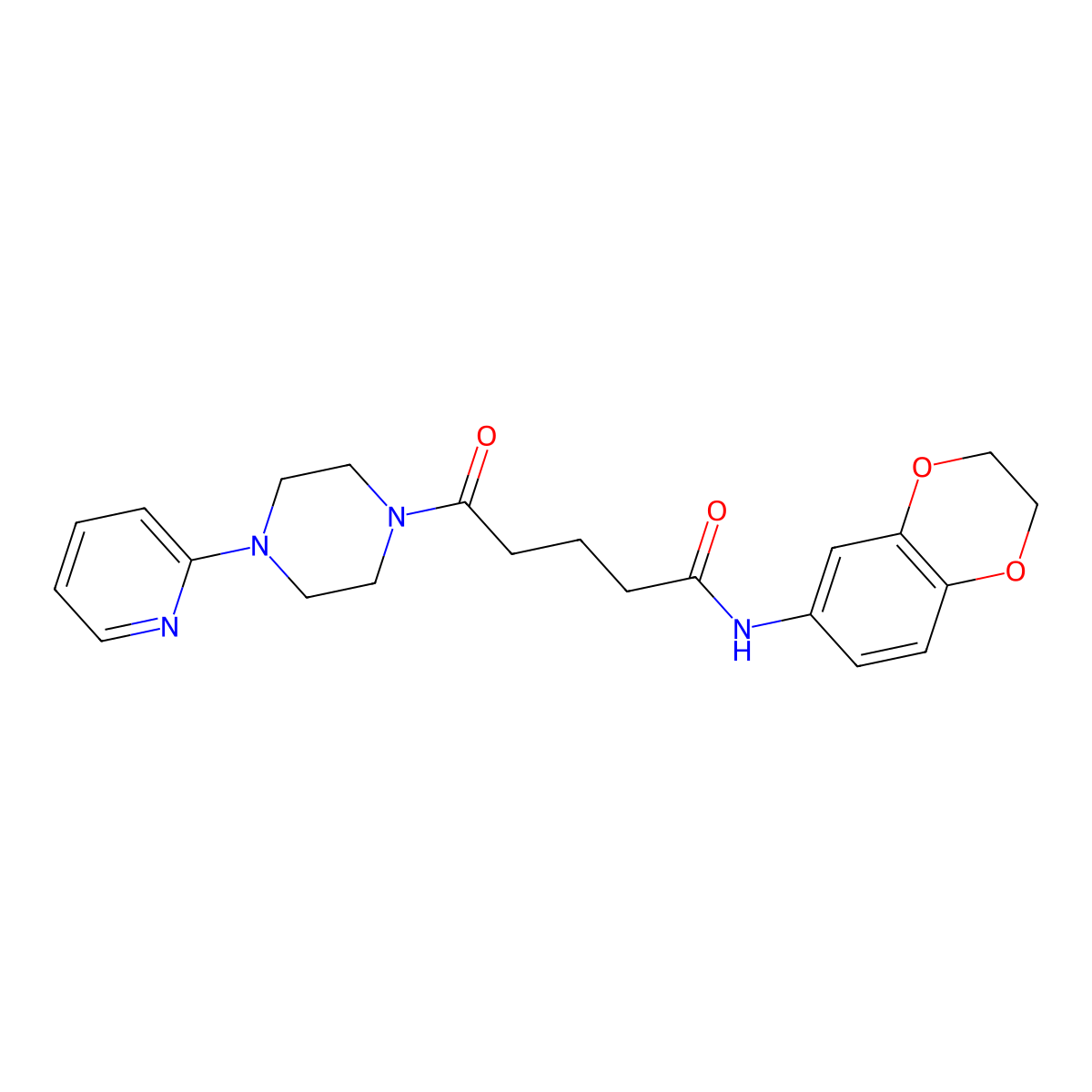 N-(2,3-dihydro-1,4-benzodioxin-6-yl)-5-oxo-5-[4-(2-pyridyl)piperazino]pentanamide molecular structure, CAS 1400065-31-7