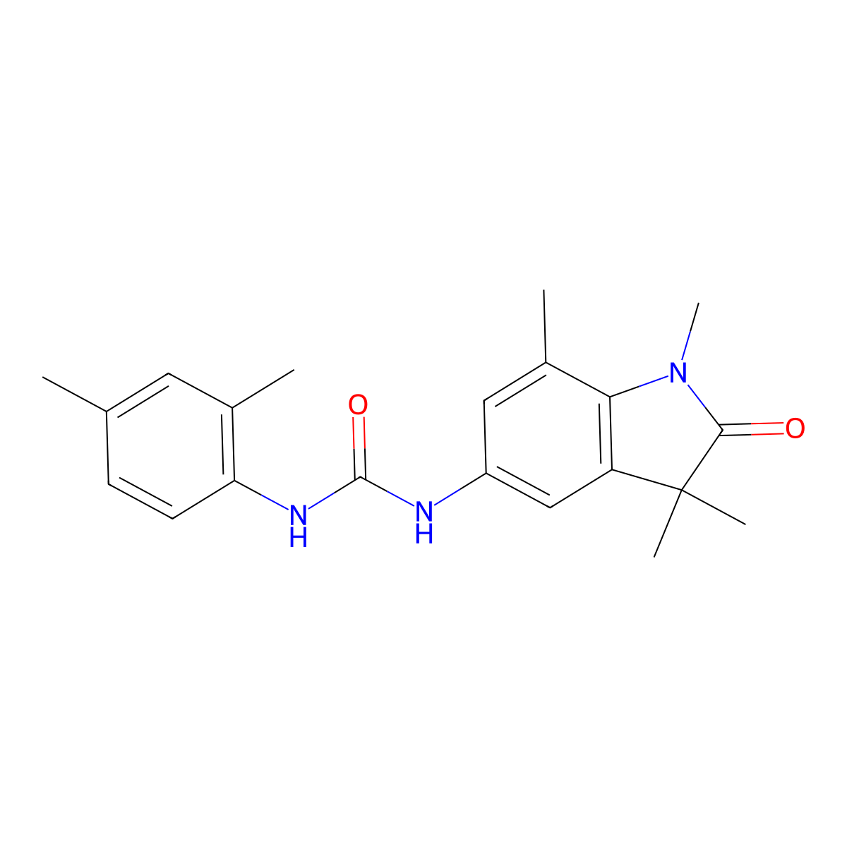 1-(2,4-Dimethylphenyl)-3-(1,3,3,7-tetramethyl-2-oxoindolin-5-yl)urea molecular structure, CAS 1400066-15-0