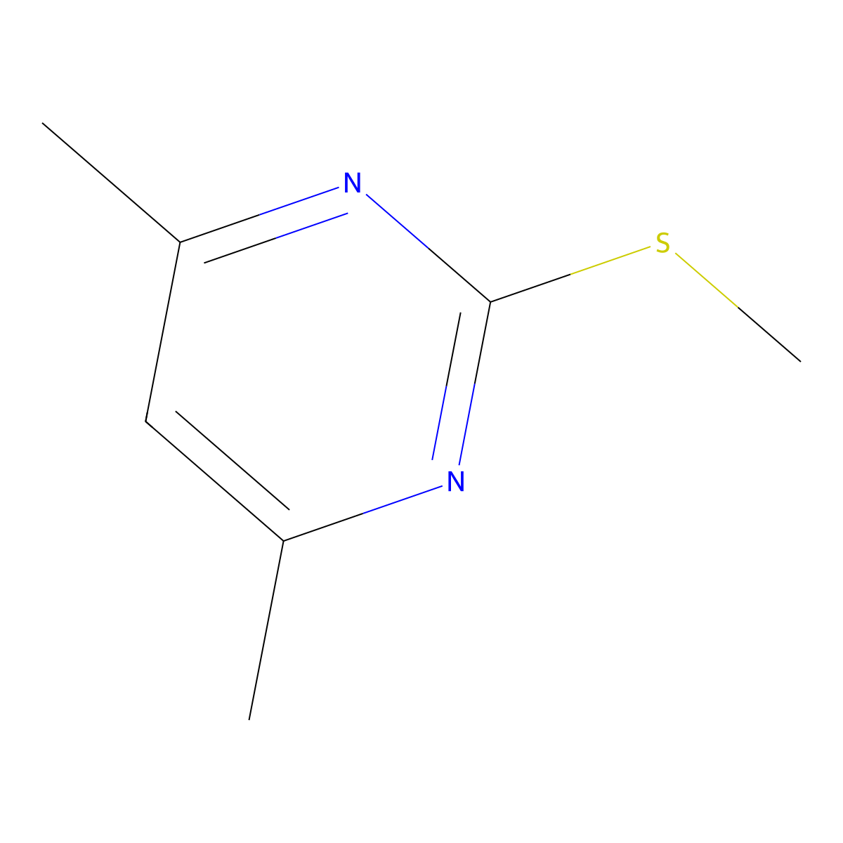 4,6-Dimethyl-2-(methylsulfanyl)pyrimidine molecular structure, CAS 14001-64-0