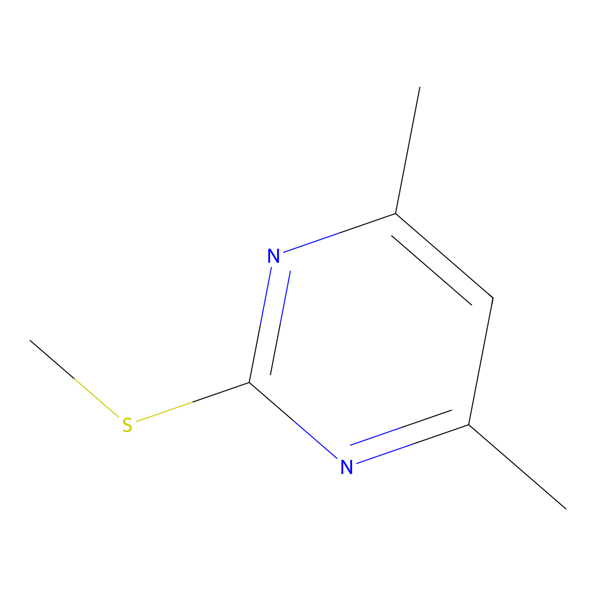 4,6-Dimethyl-2-(methylsulfanyl)pyrimidine molecular structure, CAS 14001-64-0