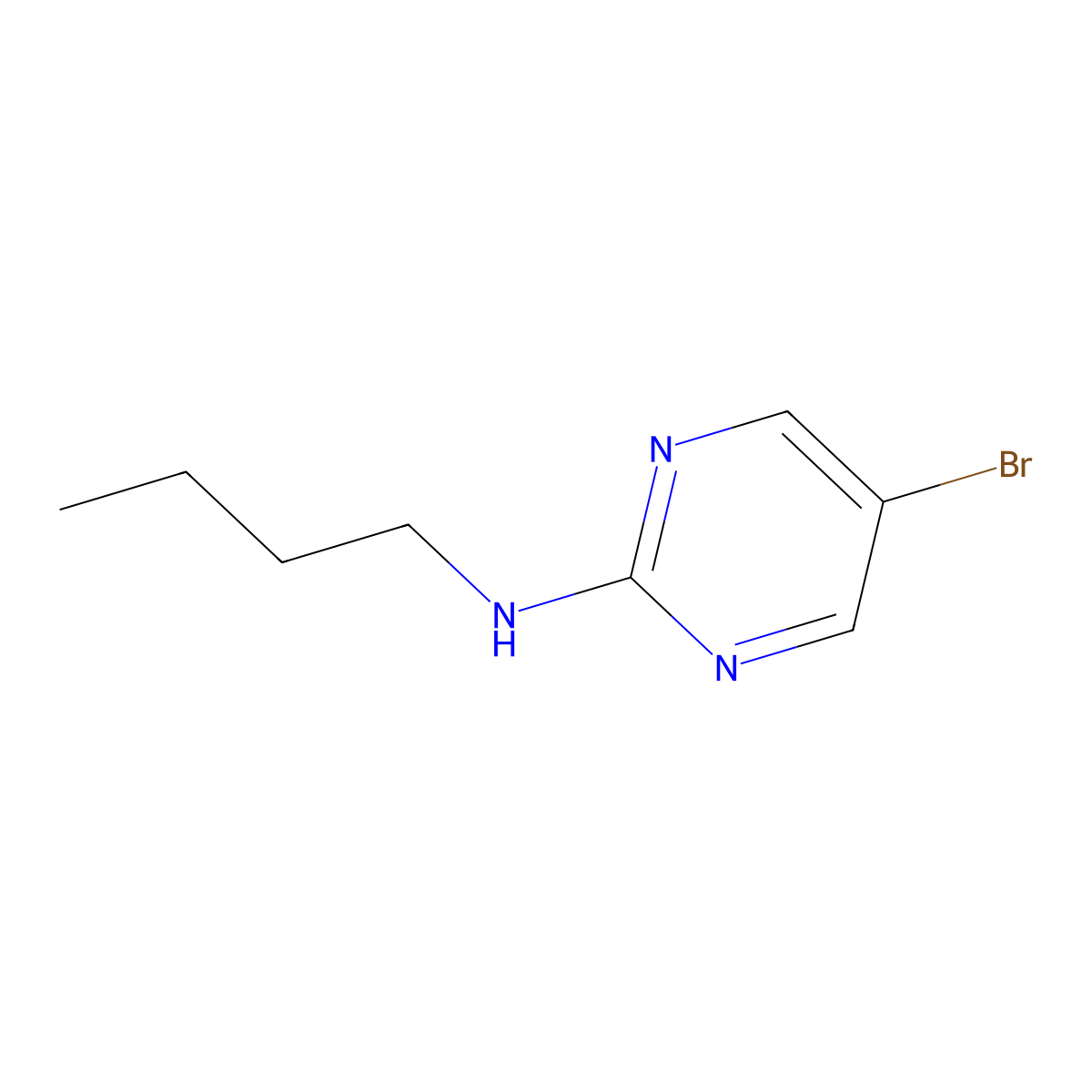 5-Bromo-N-butylpyrimidin-2-amine molecular structure, CAS 14001-71-9