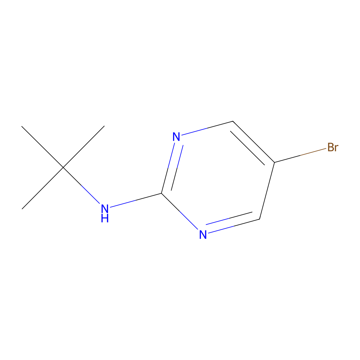 5-Bromo-N-tert-butylpyrimidin-2-amine molecular structure, CAS 14001-72-0