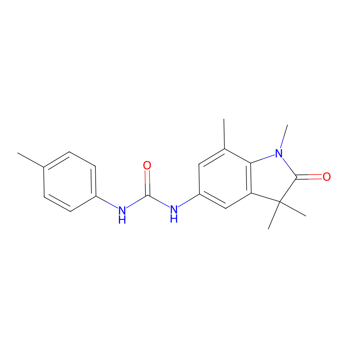 1-(1,3,3,7-Tetramethyl-2-oxoindolin-5-yl)-3-(p-tolyl)urea molecular structure, CAS 1400103-02-7
