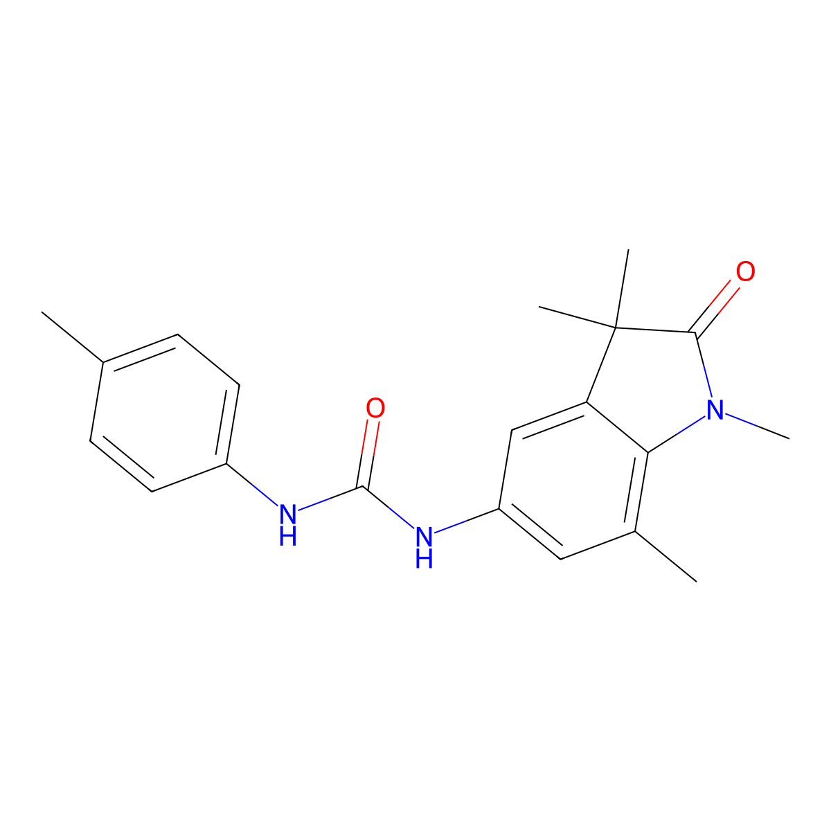 1-(1,3,3,7-Tetramethyl-2-oxoindolin-5-yl)-3-(p-tolyl)urea molecular structure, CAS 1400103-02-7
