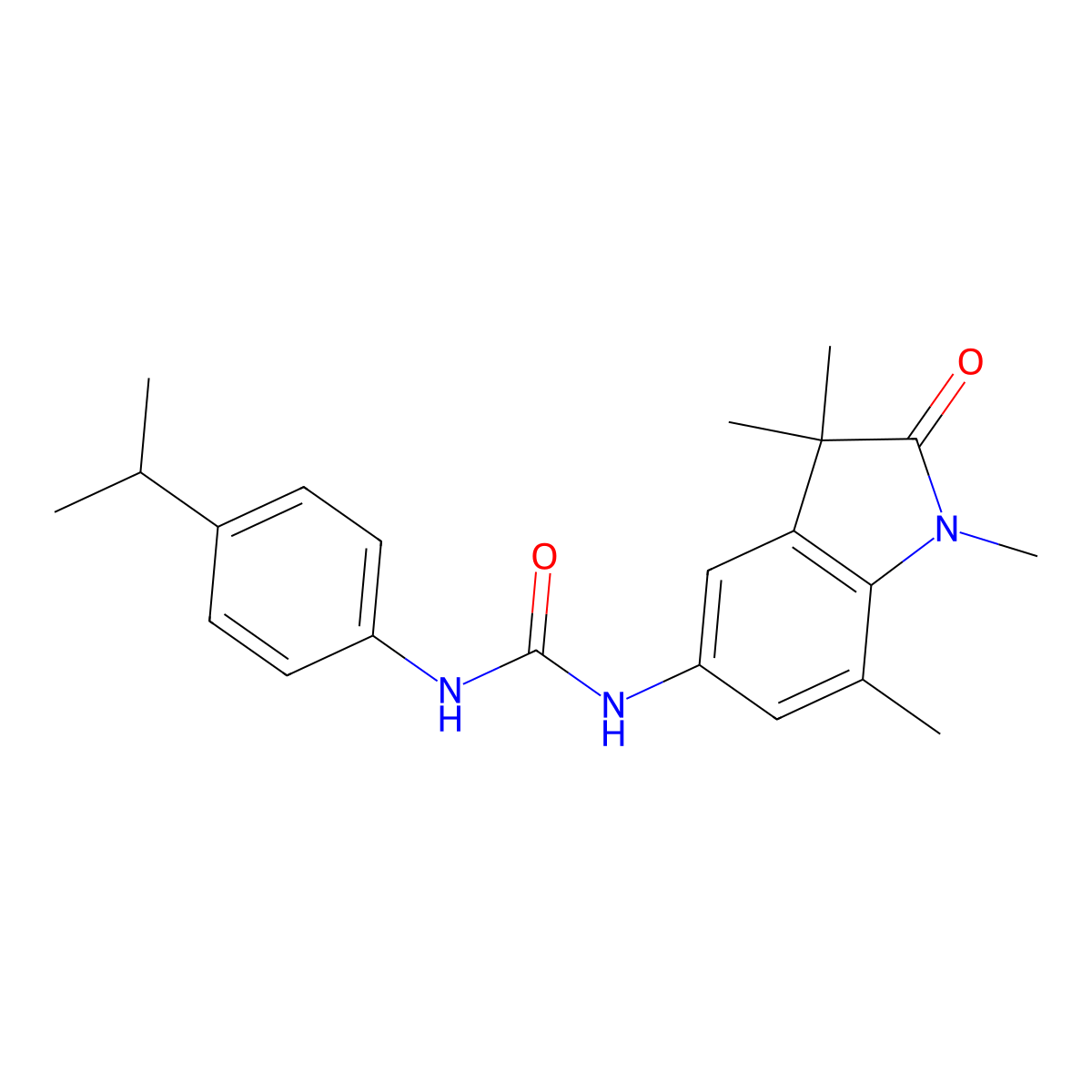 1-(4-Isopropylphenyl)-3-(1,3,3,7-tetramethyl-2-oxoindolin-5-yl)urea molecular structure, CAS 1400105-11-4