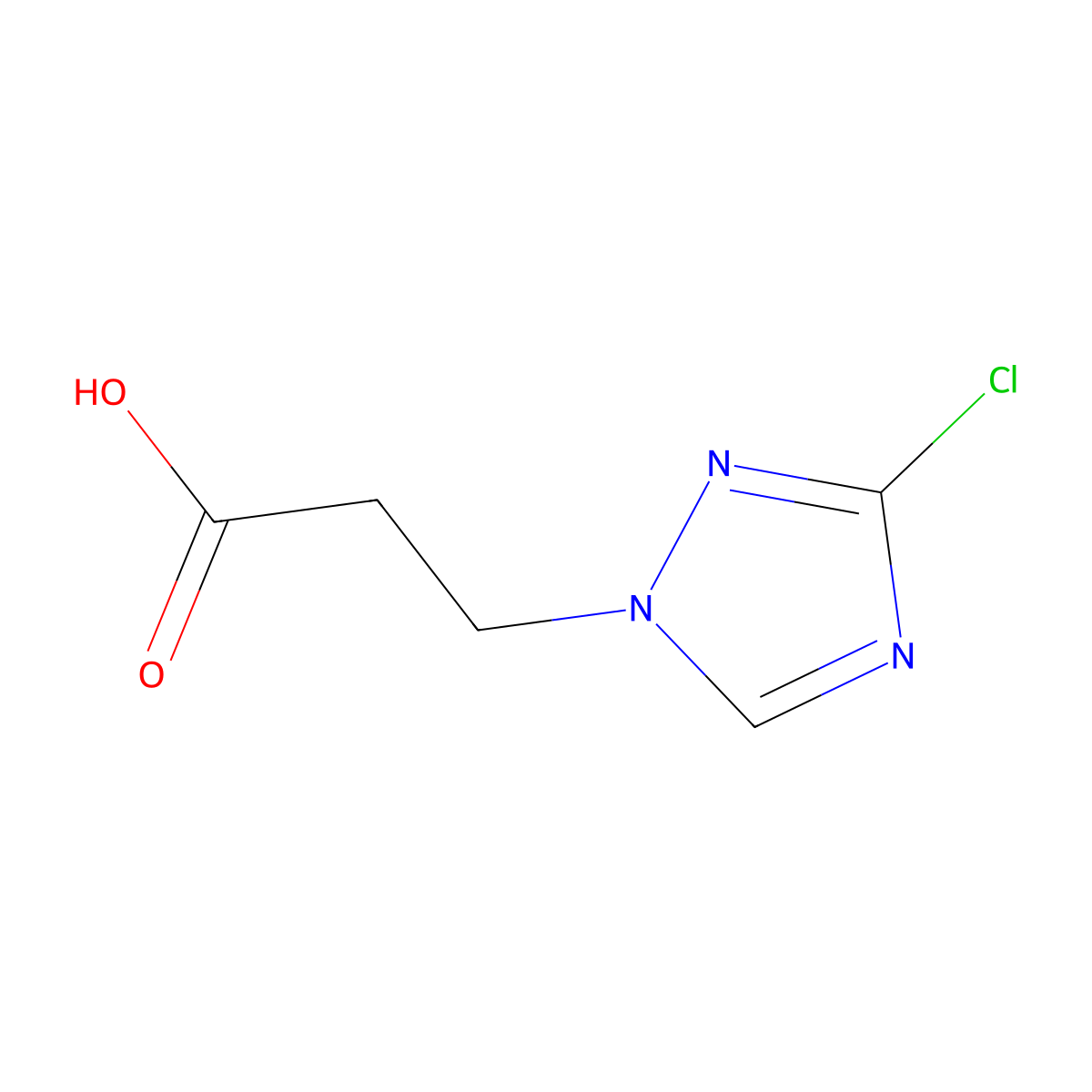 3-(3-chloro-1H-1,2,4-triazol-1-yl)propanoic acid molecular structure, CAS 1400144-81-1
