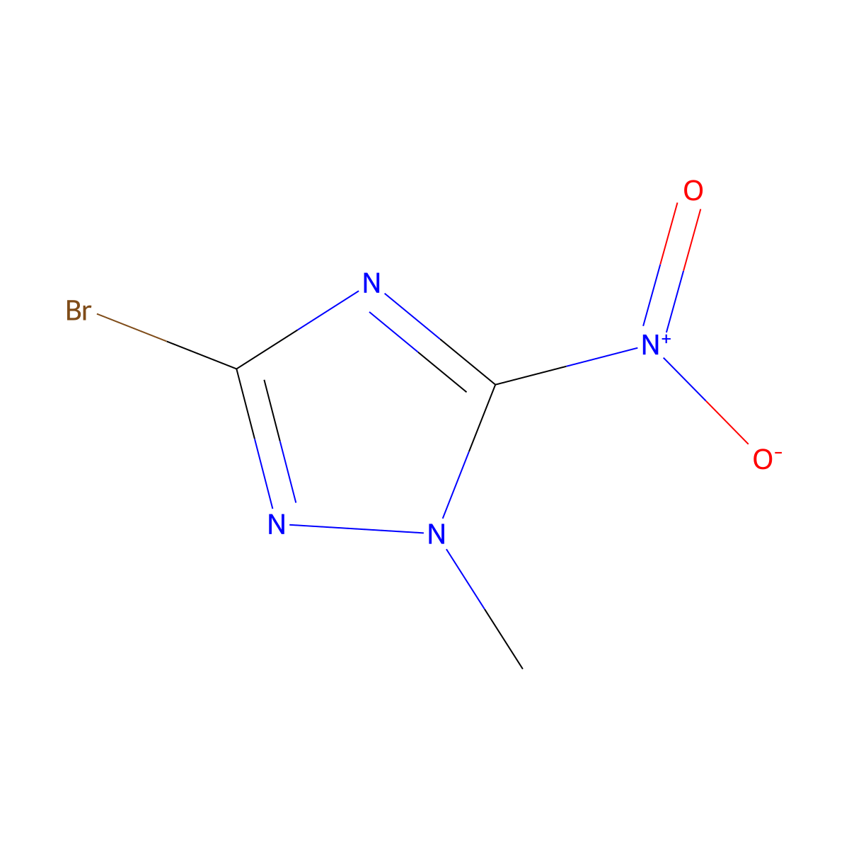 3-bromo-1-methyl-5-nitro-1H-1,2,4-triazole molecular structure, CAS 1400146-61-3
