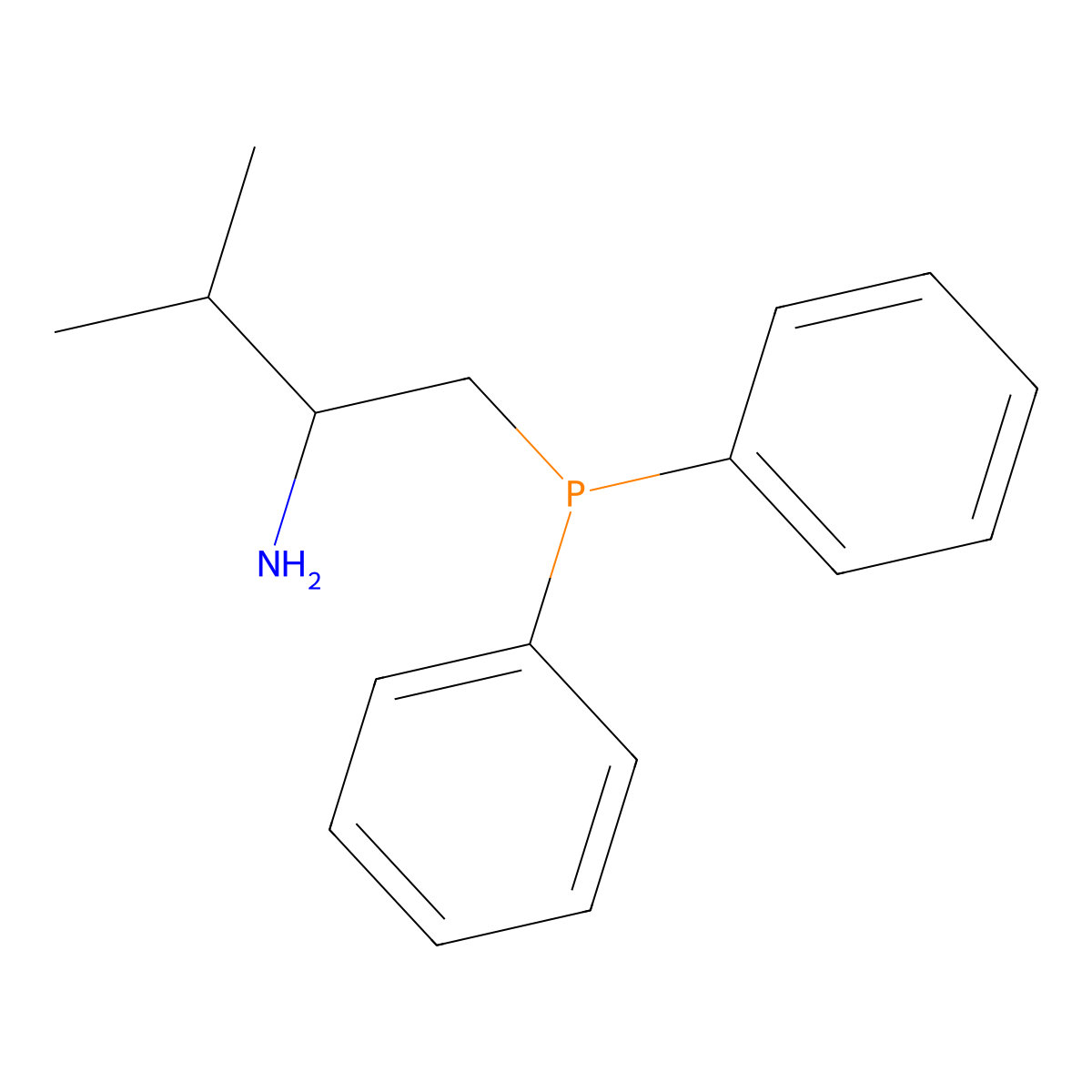 [(2R)-2-amino-3-methylbutyl]diphenylphosphane molecular structure, CAS 1400149-69-0