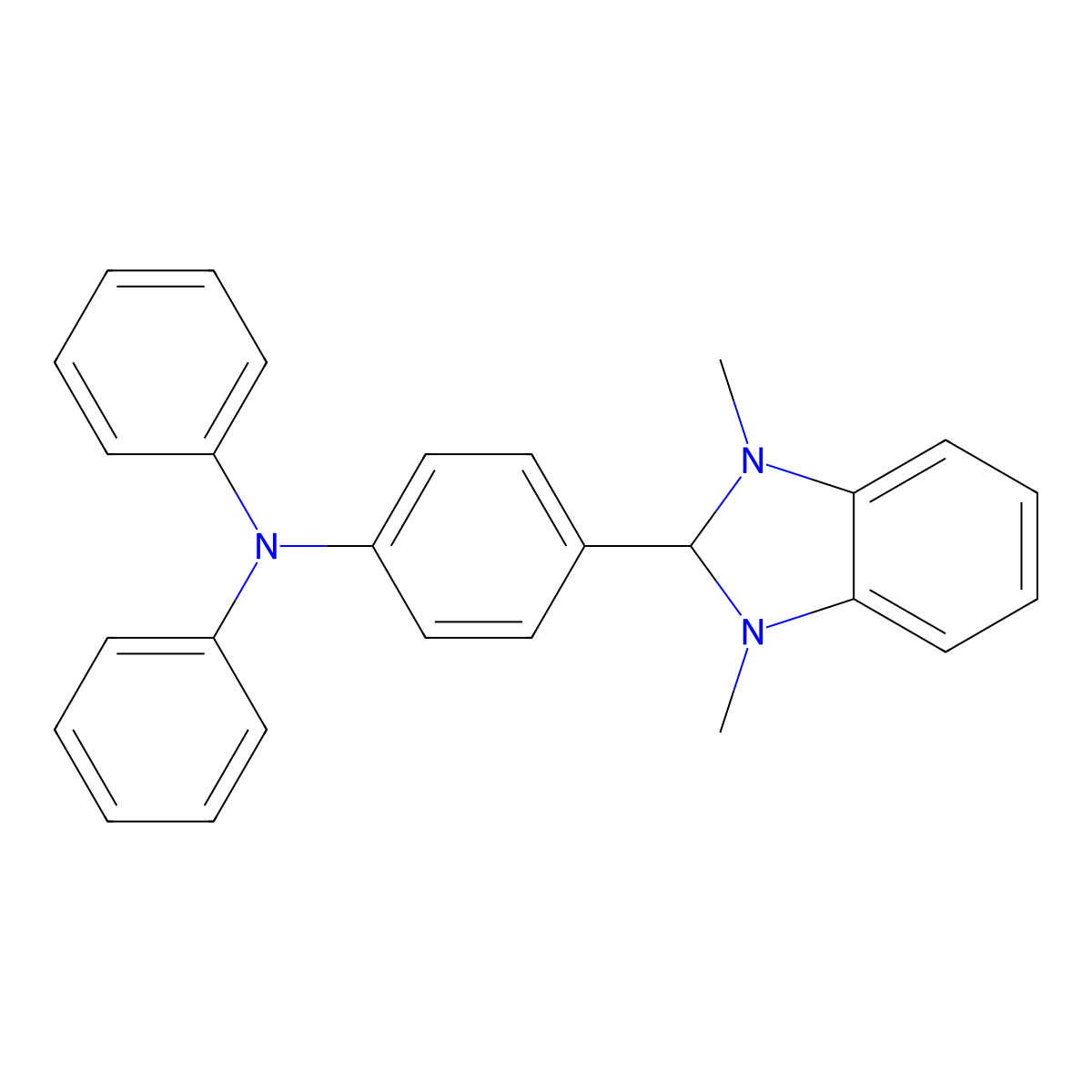 4-(1,3-Dimethyl-2,3-dihydro-1H-benzimidazol-2-yl)-N,N-diphenylaniline molecular structure, CAS 1400191-57-2
