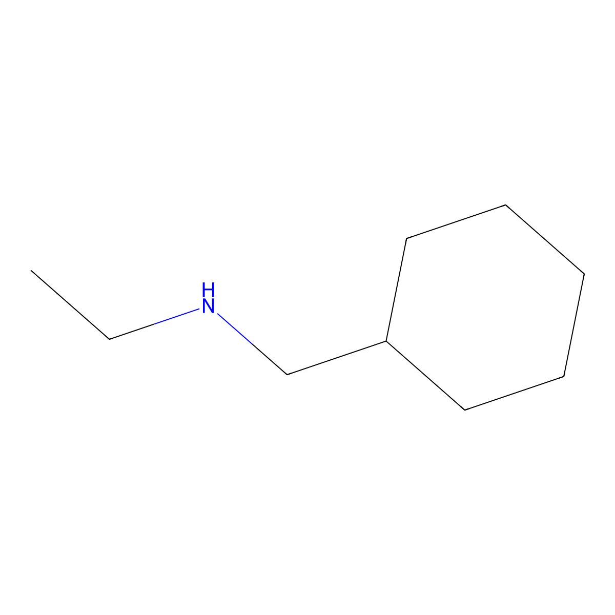 N-(cyclohexylmethyl)ethanamine molecular structure, CAS 14002-08-5