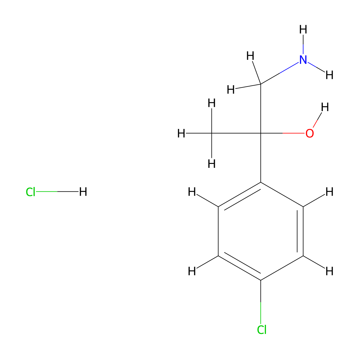 1-Amino-2-(4-chloro-phenyl)-propan-2-ol hydrochloride molecular structure, CAS 14002-11-0