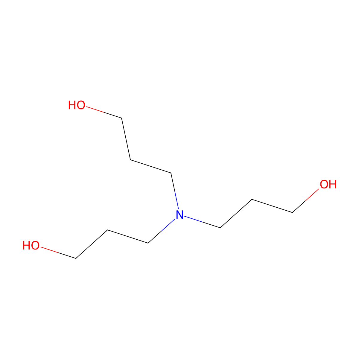 Tripropanolamine molecular structure, CAS 14002-34-7