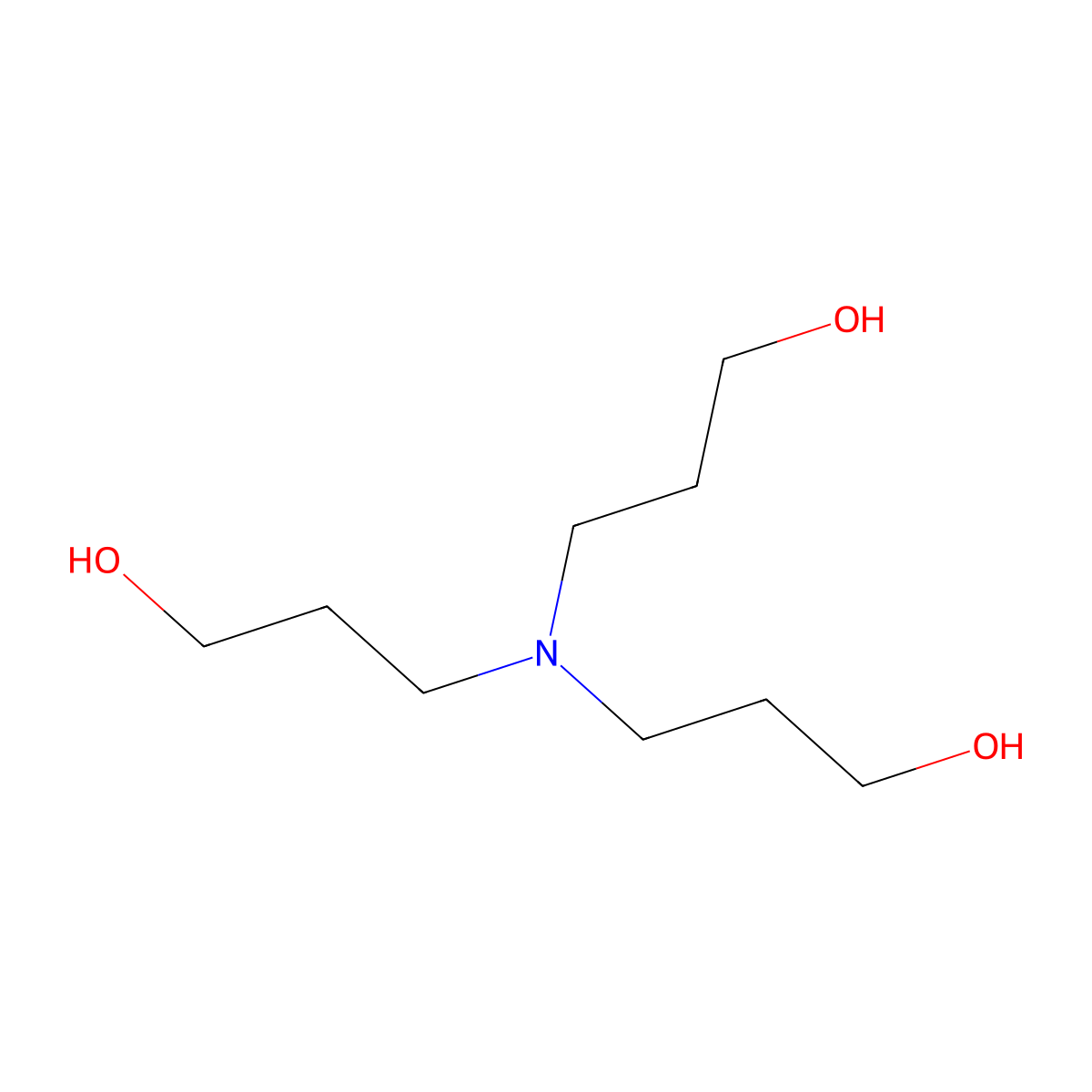 Tripropanolamine molecular structure, CAS 14002-34-7