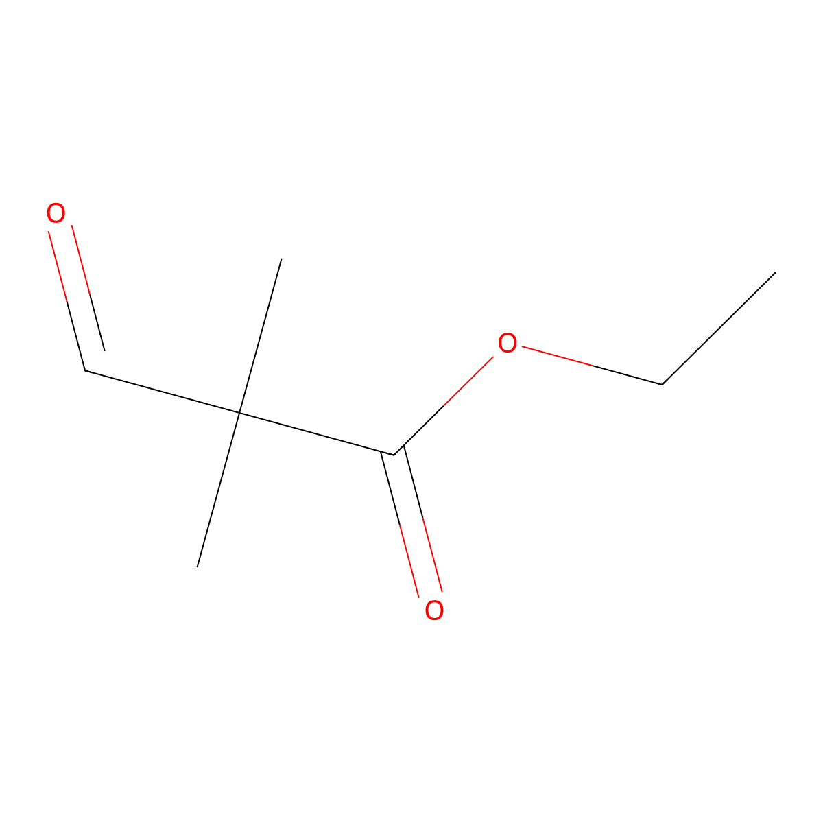 Propanoic acid, 2,2-dimethyl-3-oxo-, ethyl ester molecular structure, CAS 14002-65-4
