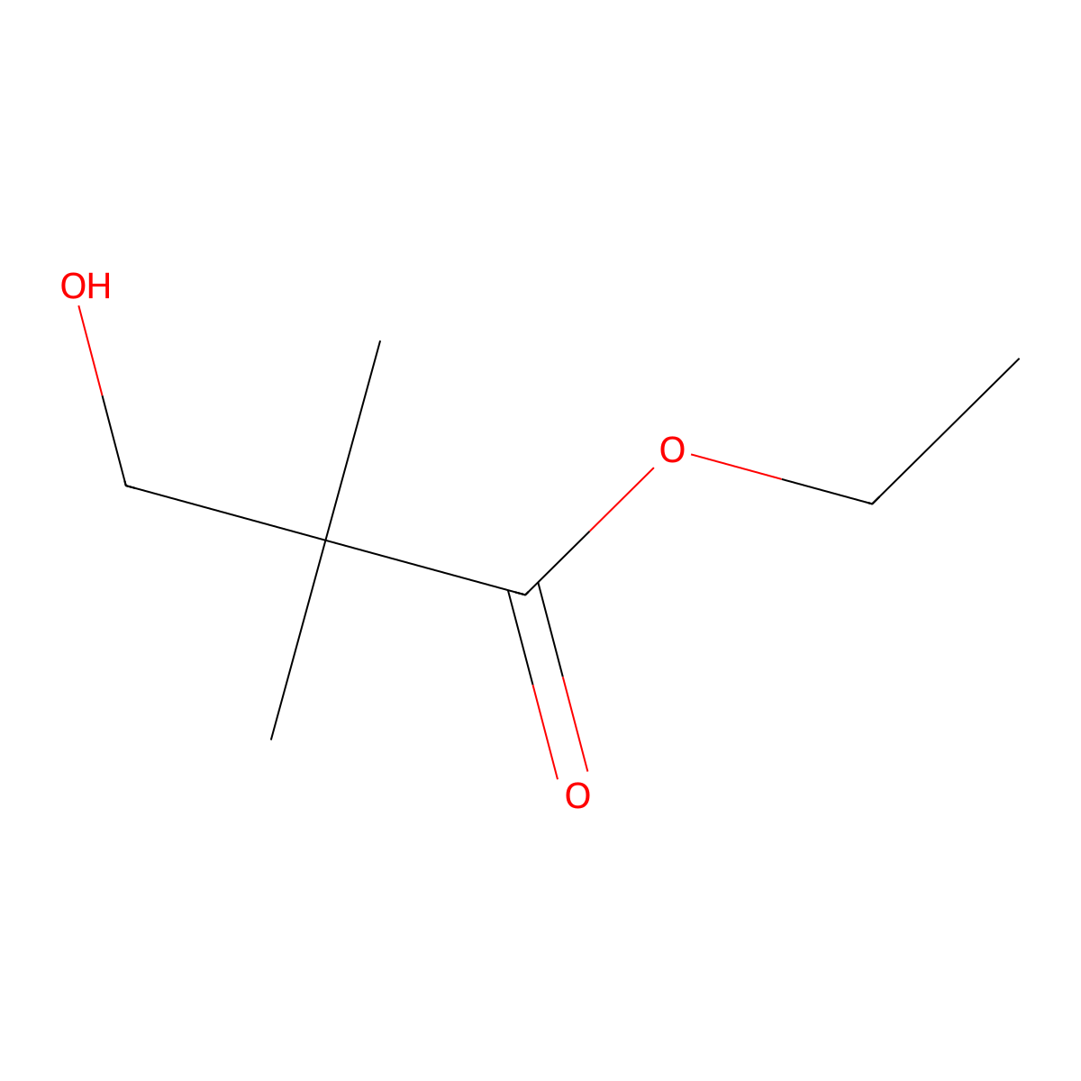 Ethyl 3-hydroxy-2,2-dimethylpropanoate molecular structure, CAS 14002-73-4