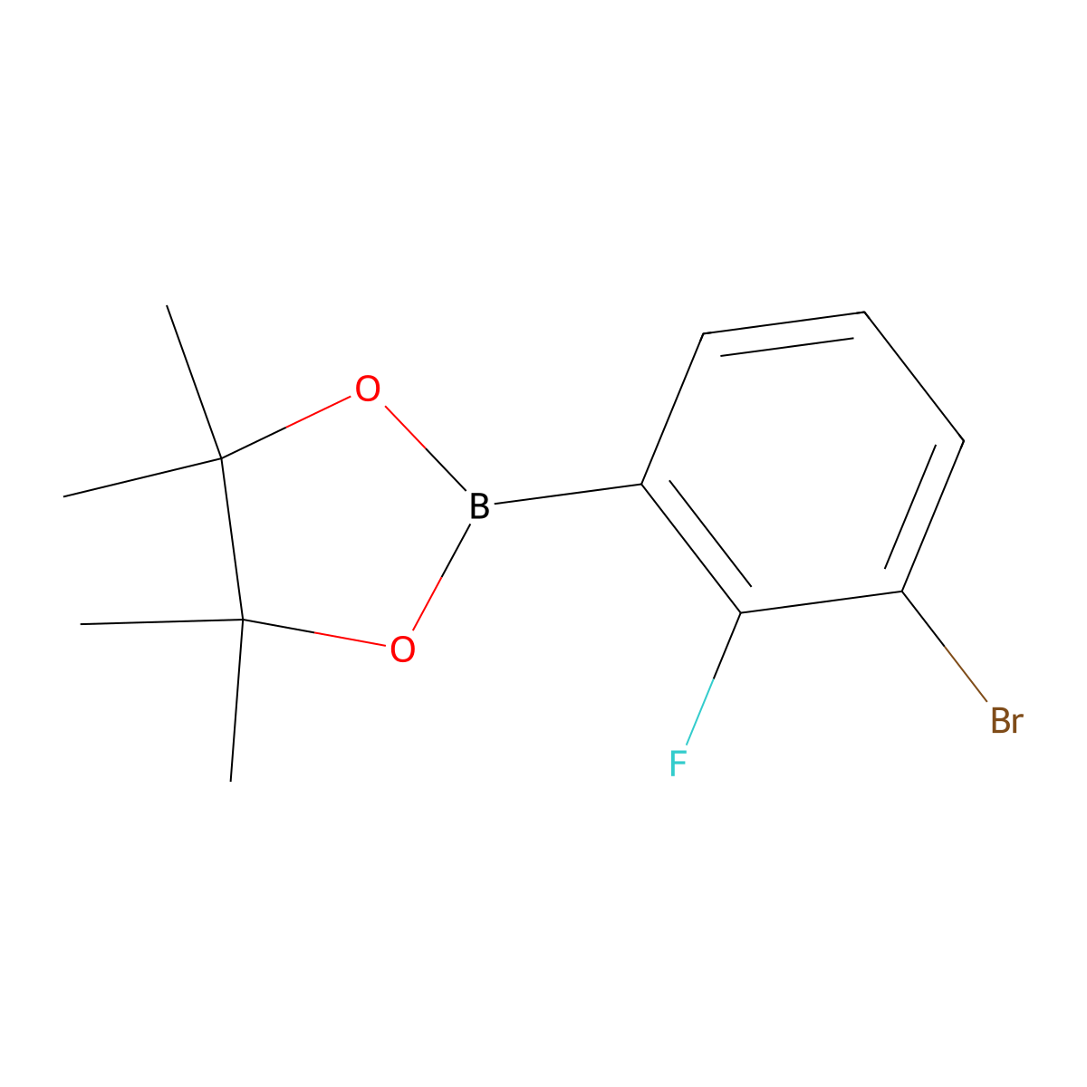 2-(3-Bromo-2-fluorophenyl)-4,4,5,5-tetramethyl-1,3,2-dioxaborolane molecular structure, CAS 1400220-51-0