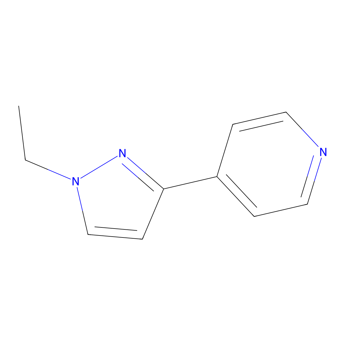 4-(1-ethyl-1H-pyrazol-3-yl)pyridine molecular structure, CAS 1400220-74-7