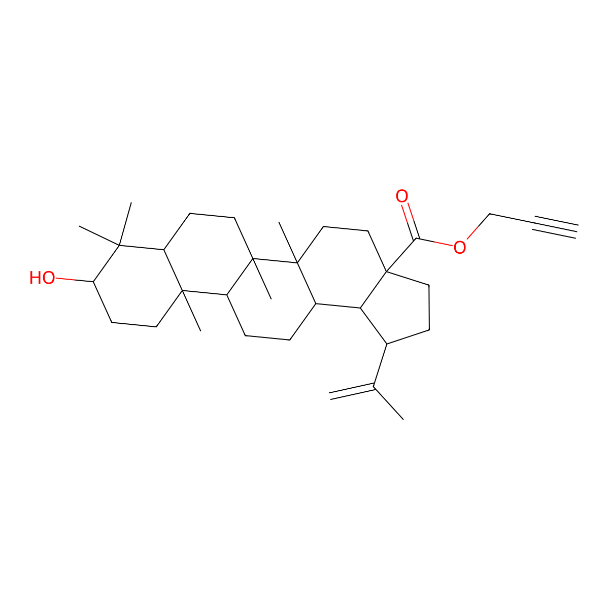 Betulinic Acid propargyl ester molecular structure, CAS 1400262-27-2