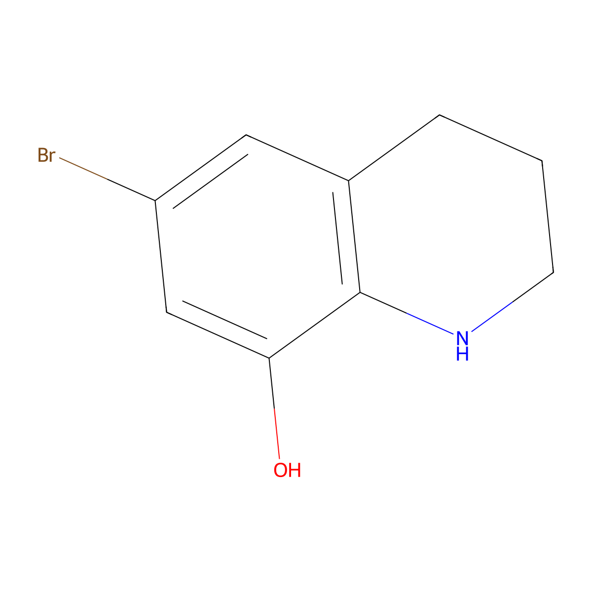 6-Bromo-1,2,3,4-tetrahydroquinolin-8-ol molecular structure, CAS 1400276-45-0