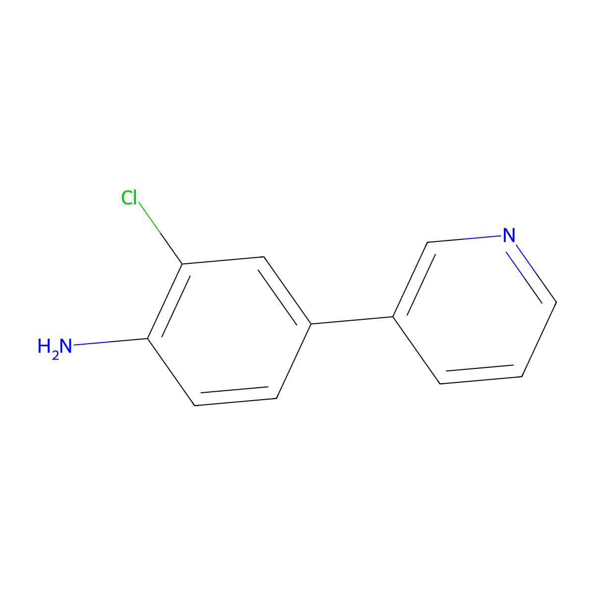 2-Chloro-4-(pyridin-3-yl)aniline molecular structure, CAS 1400287-24-2