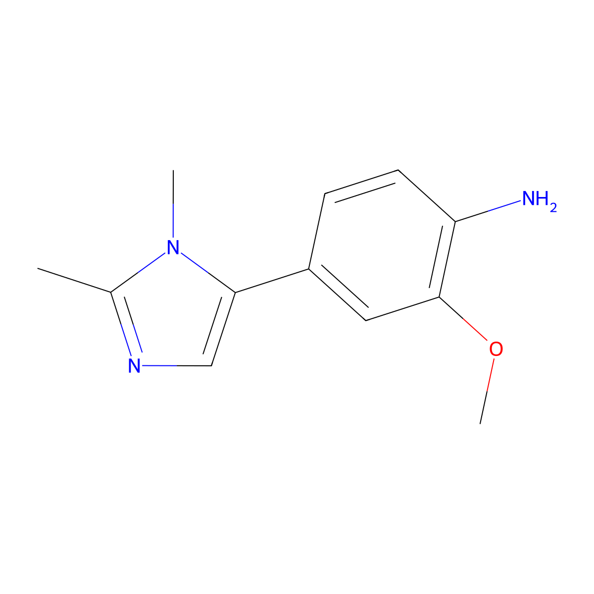 4-(1,2-Dimethyl-1H-imidazol-5-yl)-2-methoxyaniline molecular structure, CAS 1400287-29-7