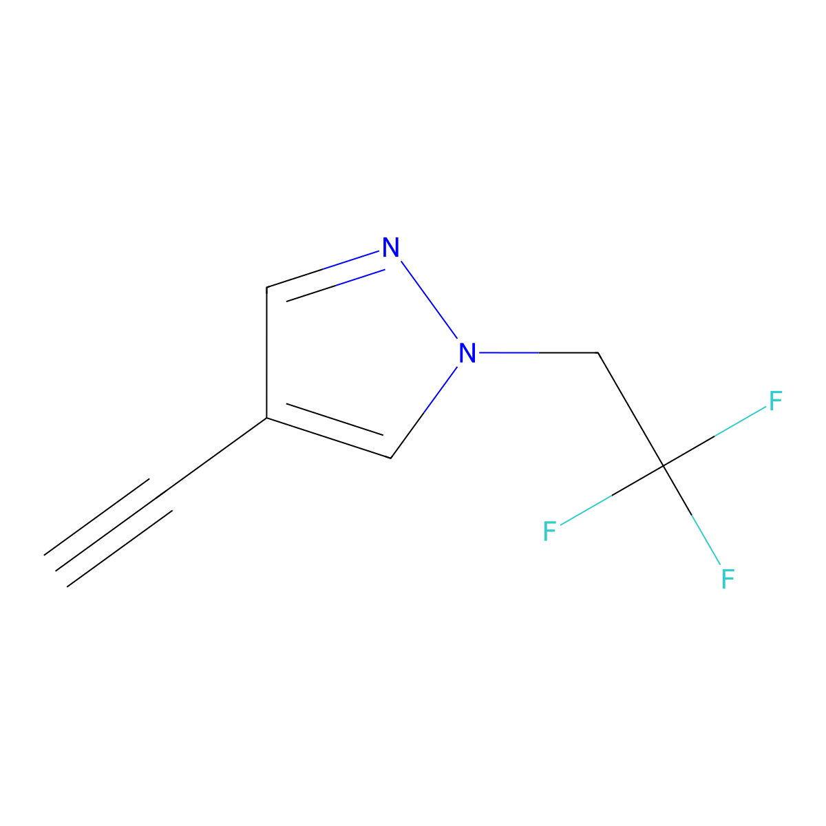 4-Ethynyl-1-(2,2,2-trifluoroethyl)-1H-pyrazole molecular structure, CAS 1400287-67-3