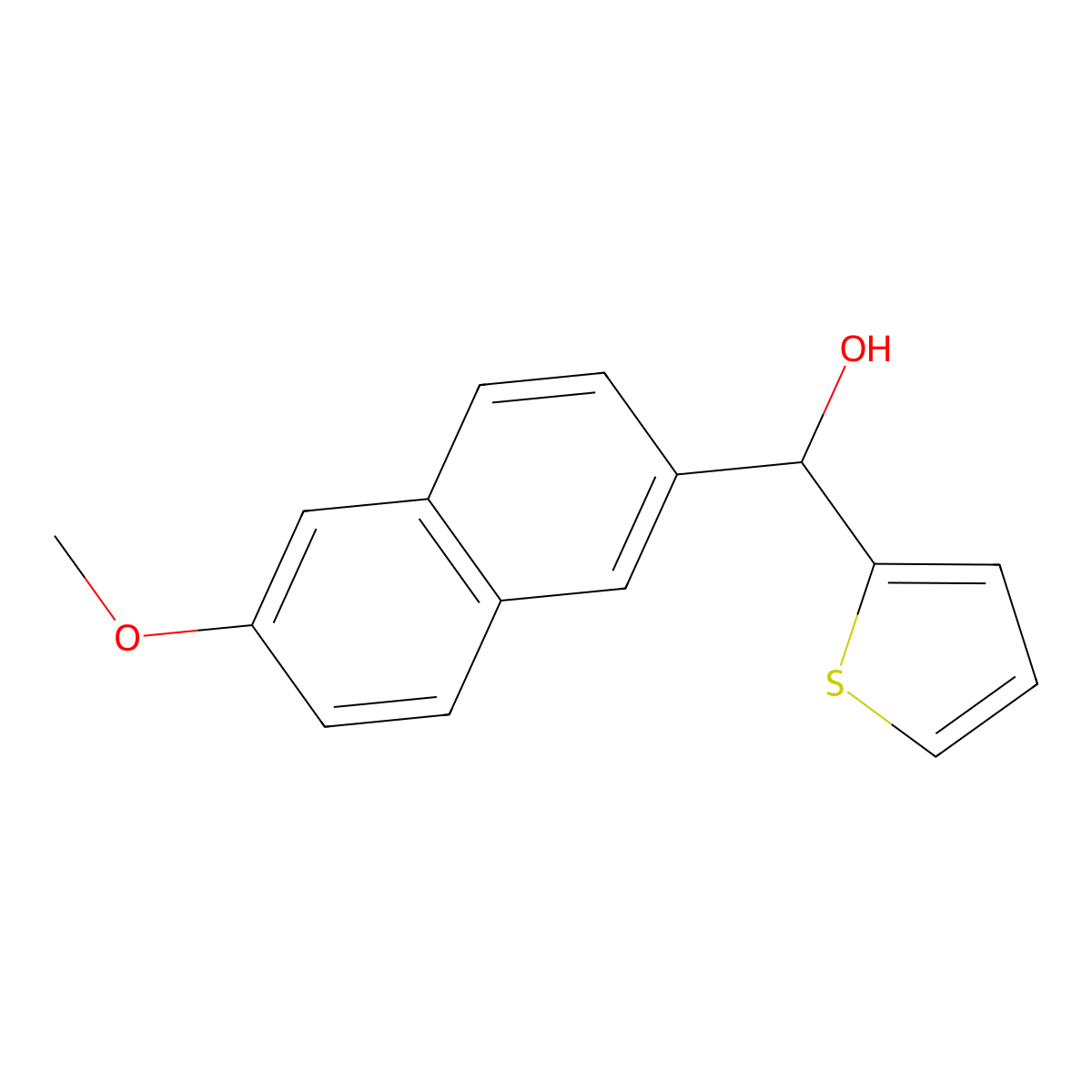 (6-Methoxynaphthalen-2-yl)(thiophen-2-yl)methanol molecular structure, CAS 1400289-12-4