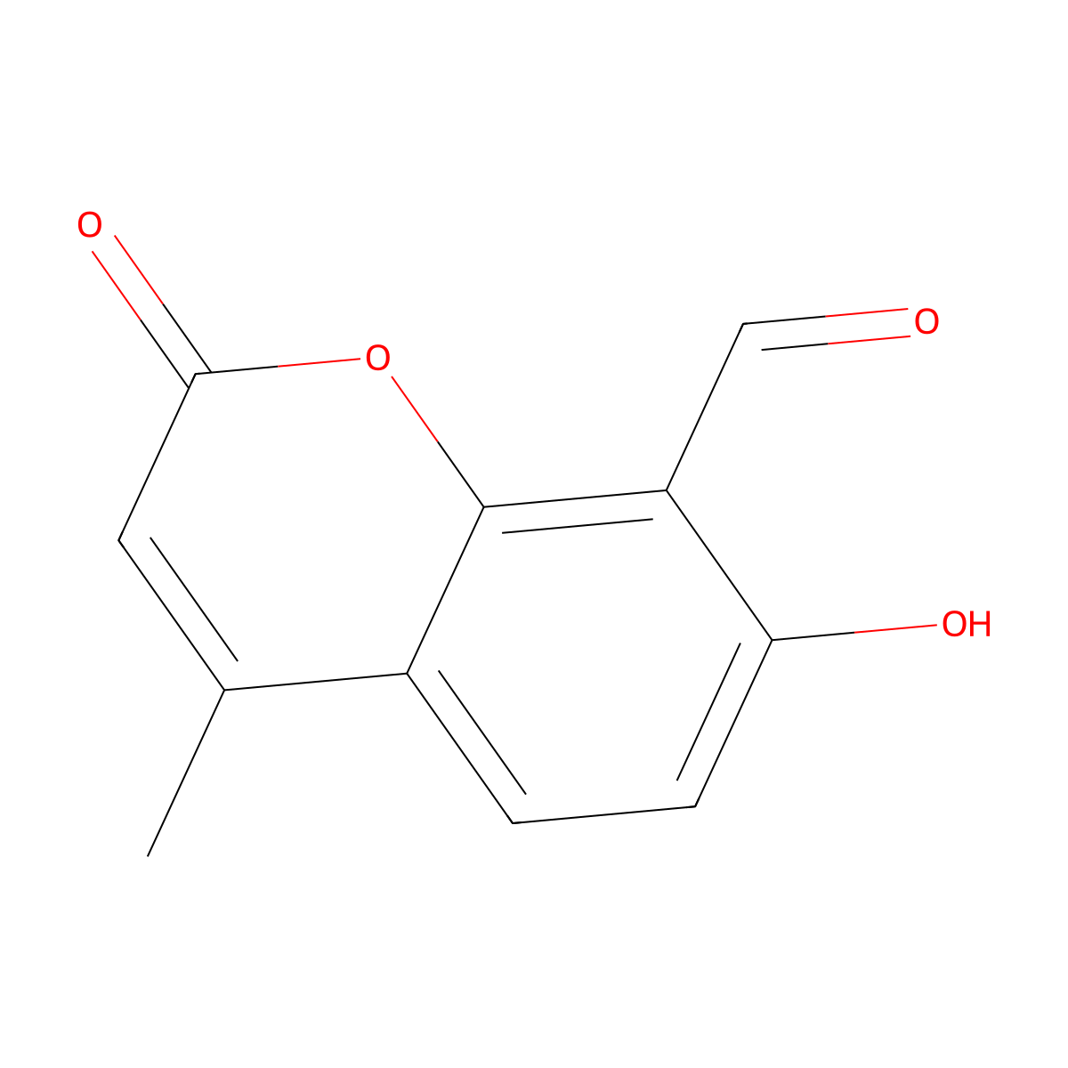 4-Methylumbelliferone 8-carbaldehyde molecular structure, CAS 14003-96-4