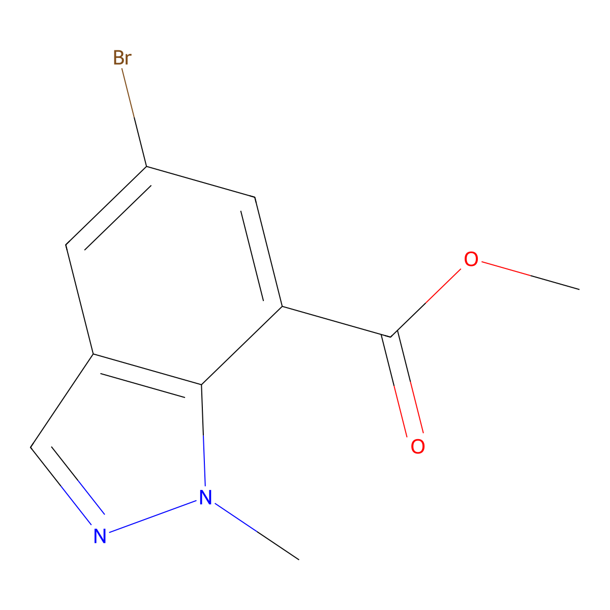 Methyl 5-bromo-1-methyl-1H-indazole-7-carboxylate molecular structure, CAS 1400399-06-5