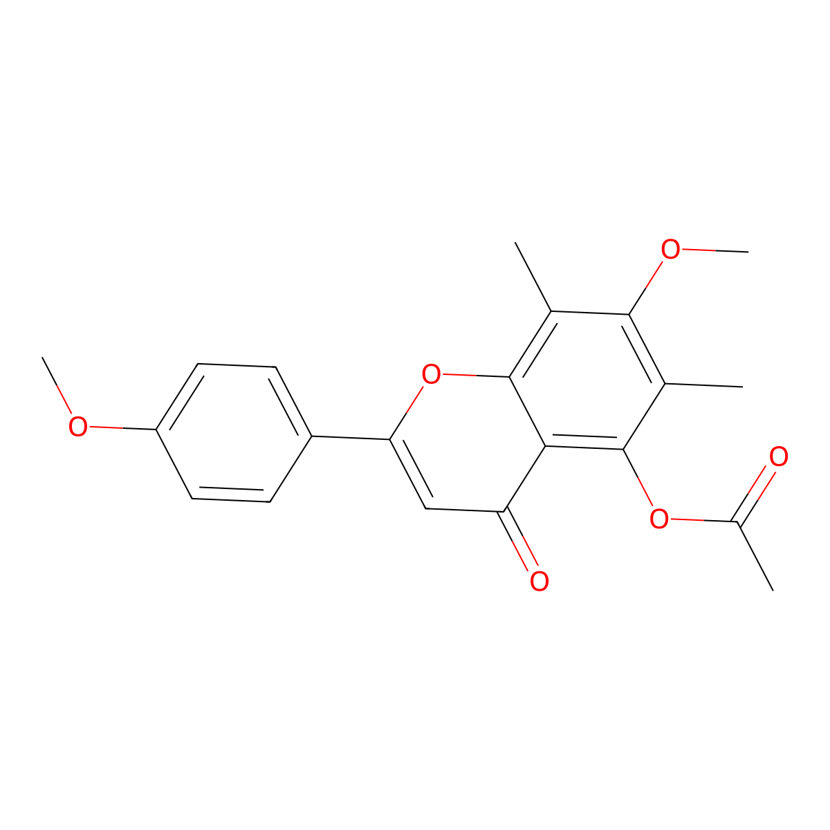 Eucalyptin acetate molecular structure, CAS 14004-35-4