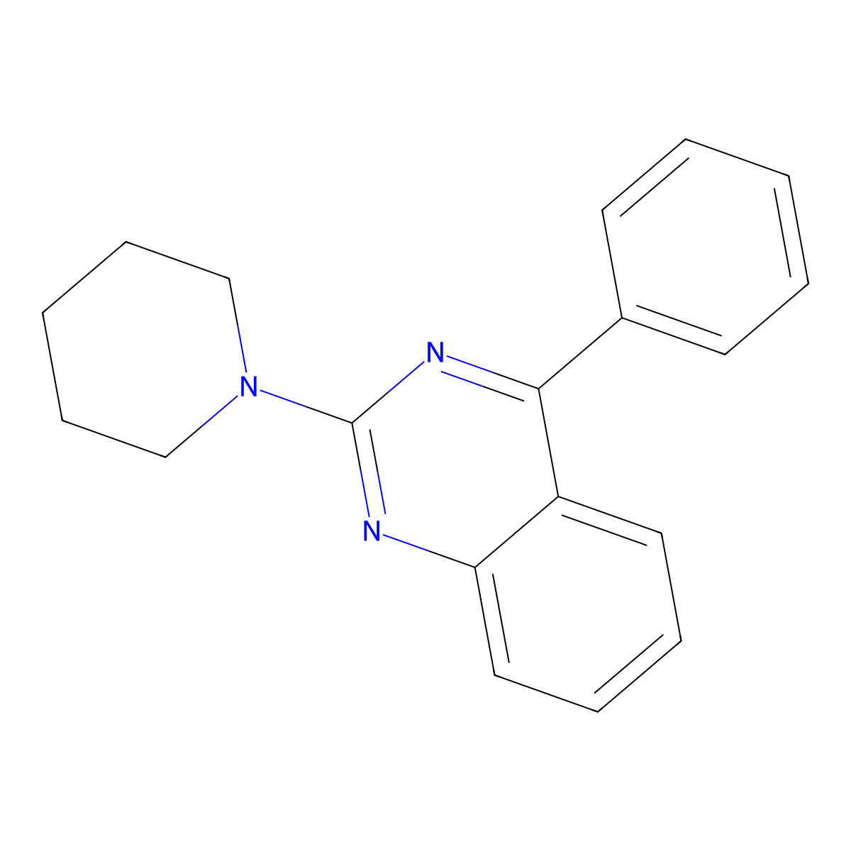 4-Phenyl-2-(piperidin-1-yl)quinazoline molecular structure, CAS 14005-51-7