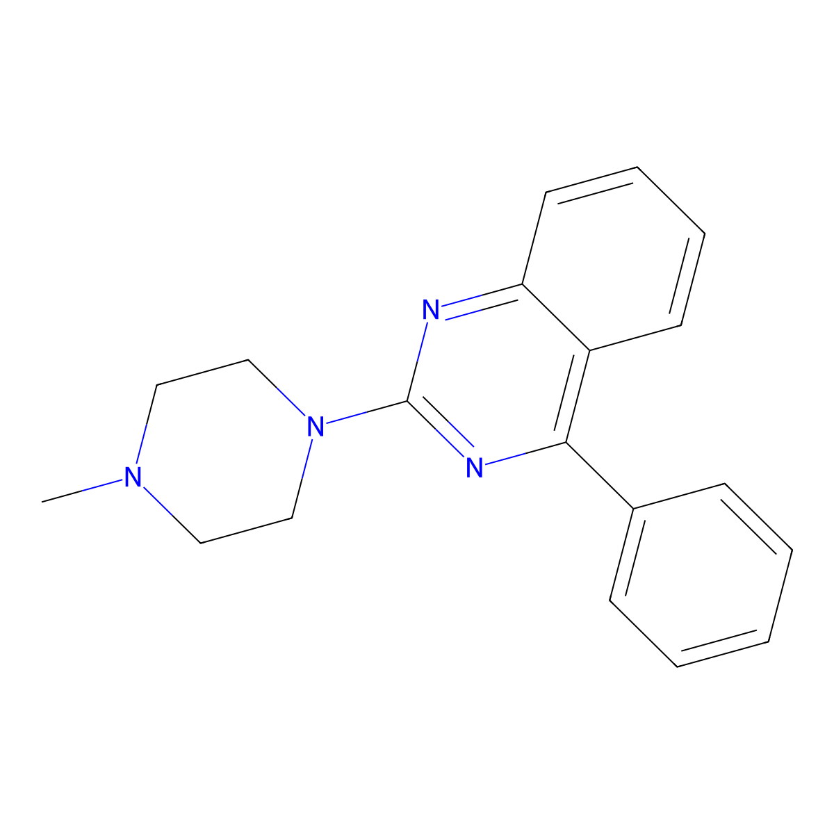 2-(4-Methylpiperazin-1-yl)-4-phenylquinazoline molecular structure, CAS 14005-52-8